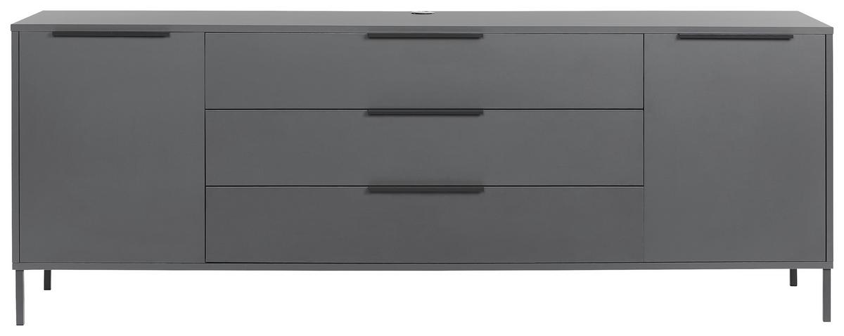Lowboard in Anthrazit - Anthrazit, Modern (216/67cm) - Premium Living
