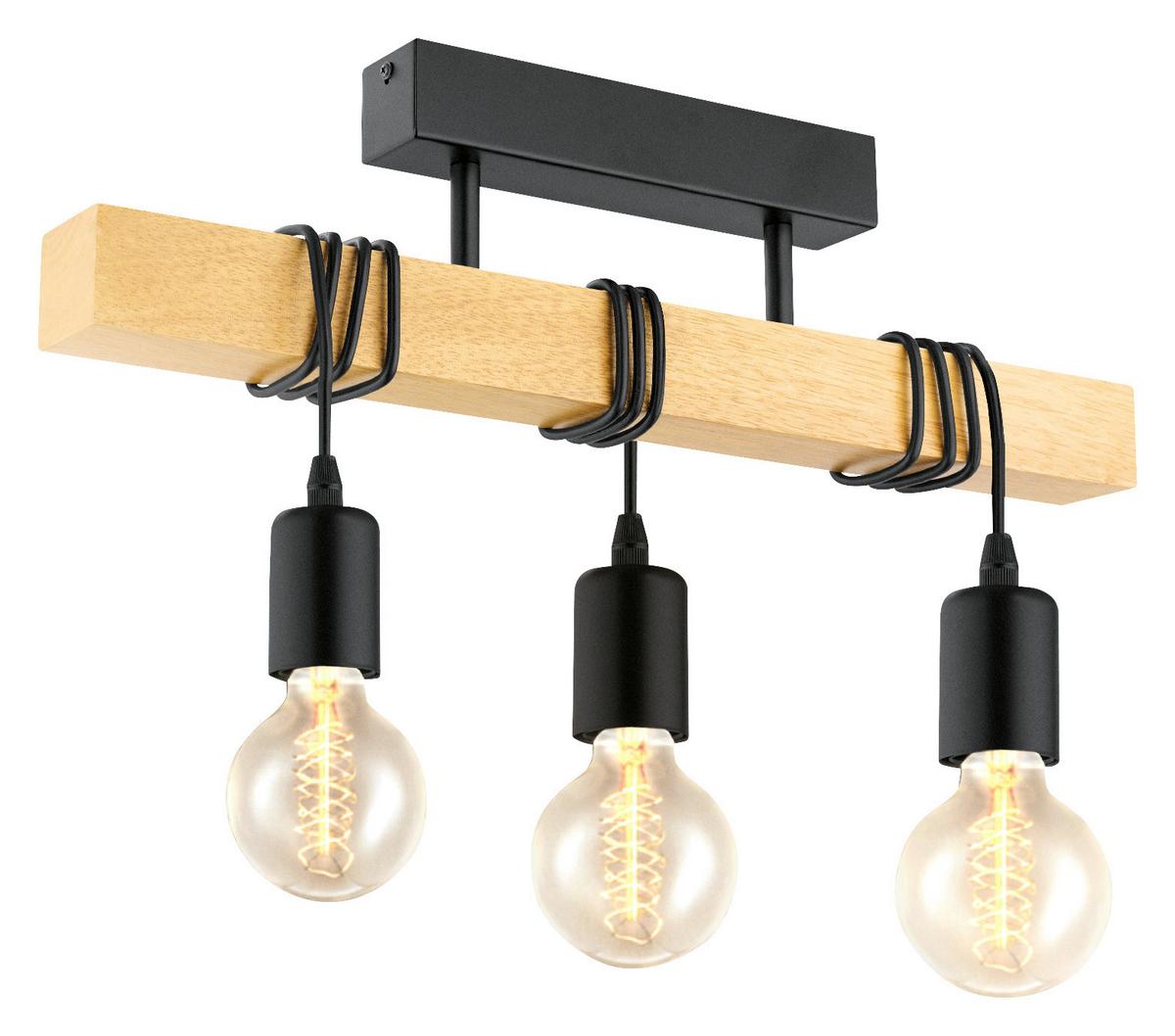 LAMPA SUFITOWA 43511*TOWNSHEND - czarny/brązowy, Konventionell, metal/drewno (55/10,5/26,5cm) - Eglo