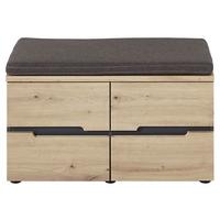 SIEDZISKO DO PRZEDPOKOJU DETROIT - kolor grafitowy/szary, Design, materiał drewnopochodny/tkanina (80/48/38cm) - Voleo