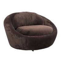 Designsessel Pio drehbar Braun - Schwarz/Braun, MODERN, Textil/Metall (130/80/112cm) - Mömax
