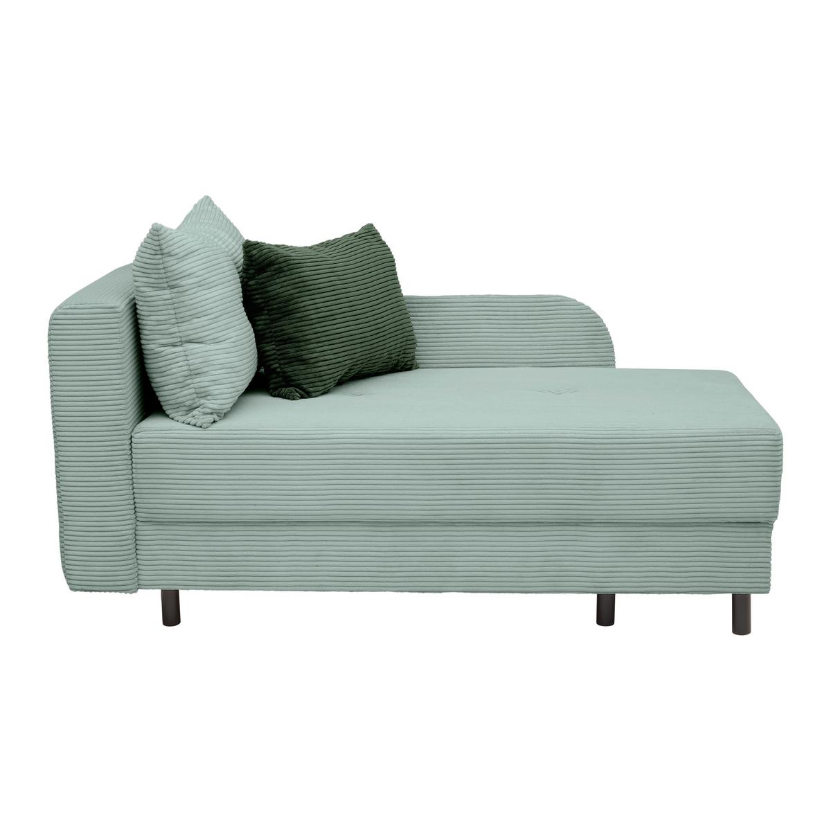 Liege Nova Salbeigrün - Salbeigrün/Schwarz, MODERN, Holz/Textil (85/62/145cm) - Mömax