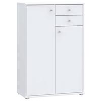 Komoda Tempra 2, Bela - bela/barve aluminija, Design, leseni material (73,7/111,1/34,8cm)