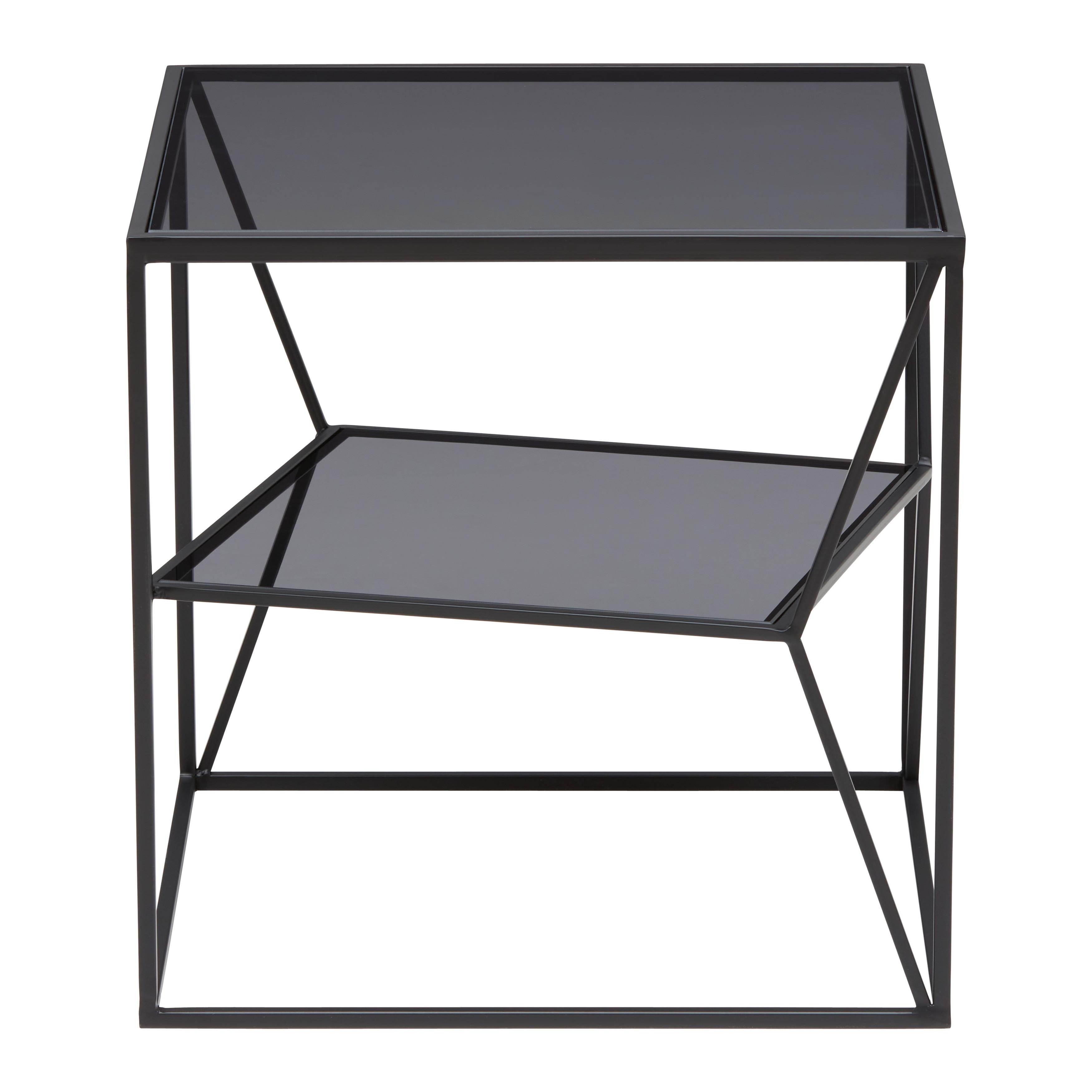 Klub Stočić Angel - siva/crna, Moderno, staklo/metal (45/45/45cm) - Premium Living