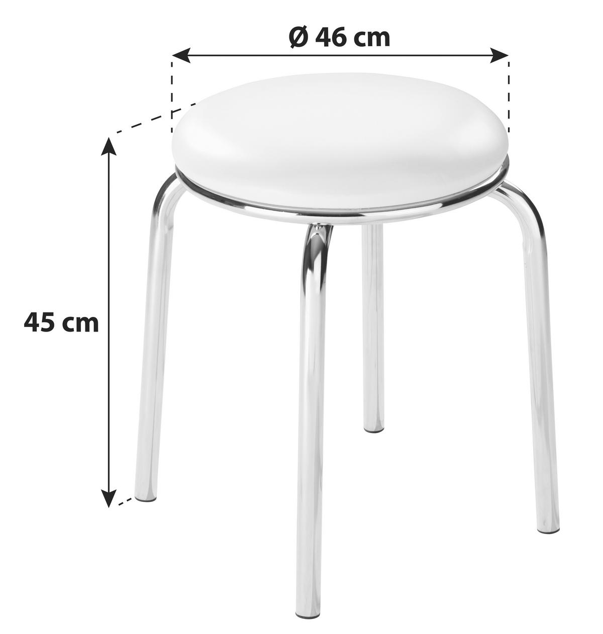 Taburet Pub - alb, Konventionell, plastic/metal (46/45cm) - Modern Living
