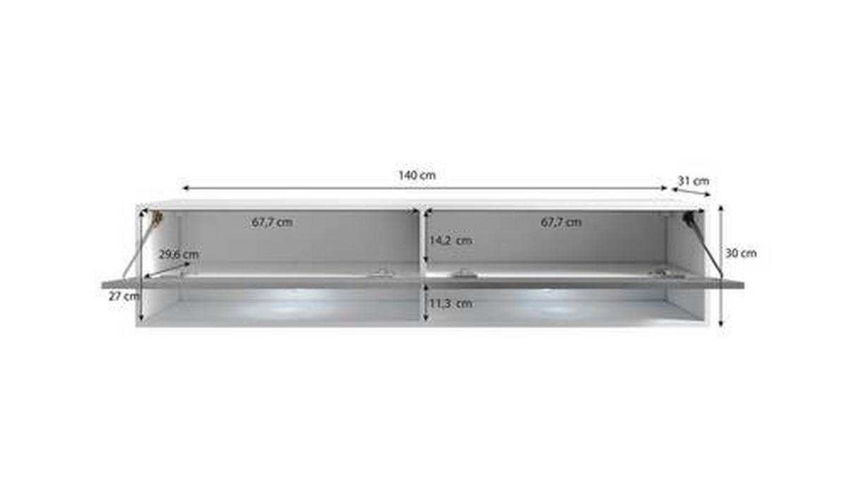 Nizka Omarica A140, Črna, Vzorec Ribje Kosti, Led - črna/siva, Basics, umetna masa/leseni material (140/30/31cm) - P & B