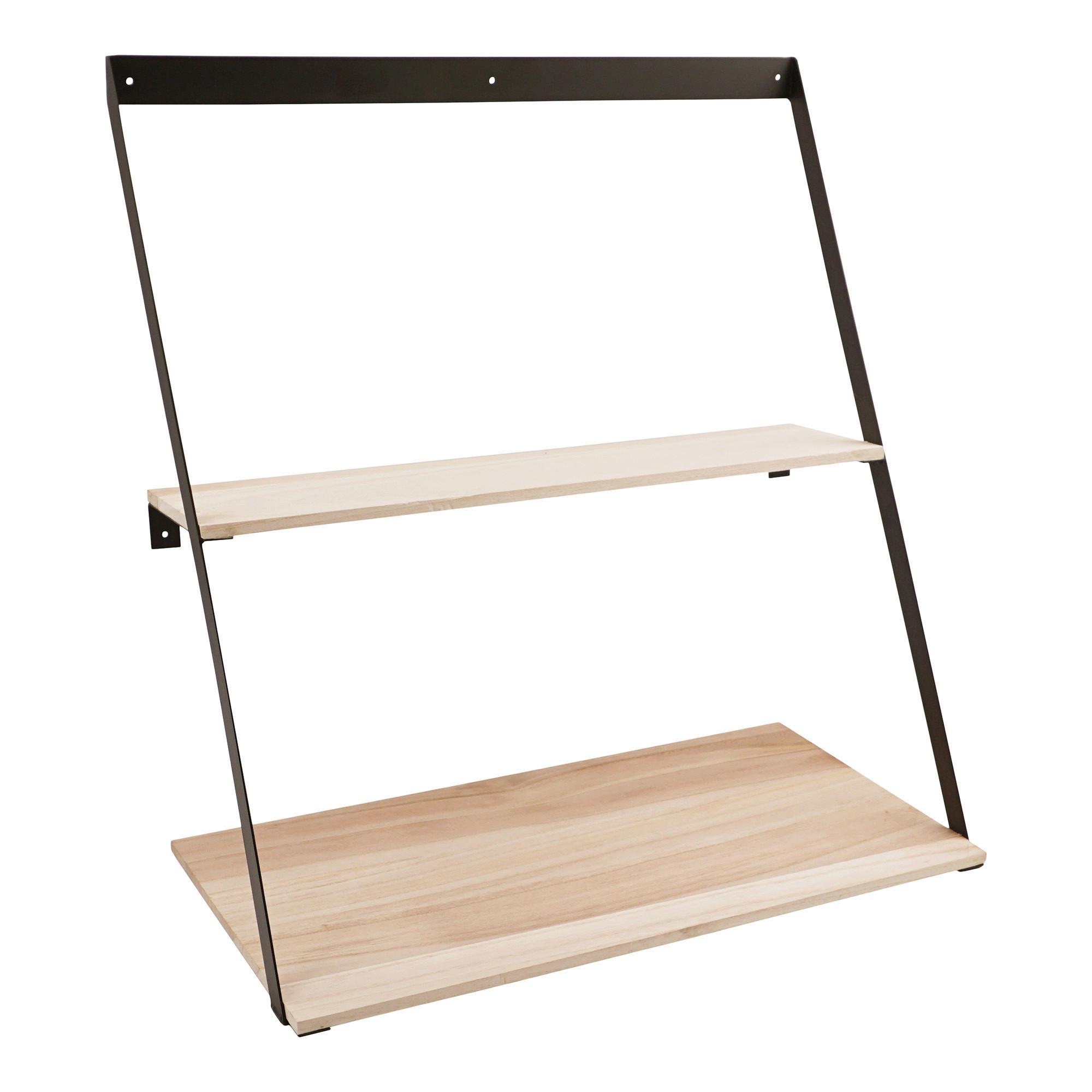 Wandregal Bern Wall Shelf Braun/Schwarz - Schwarz/Braun, Design, Holz/Metall (50/52/21cm)