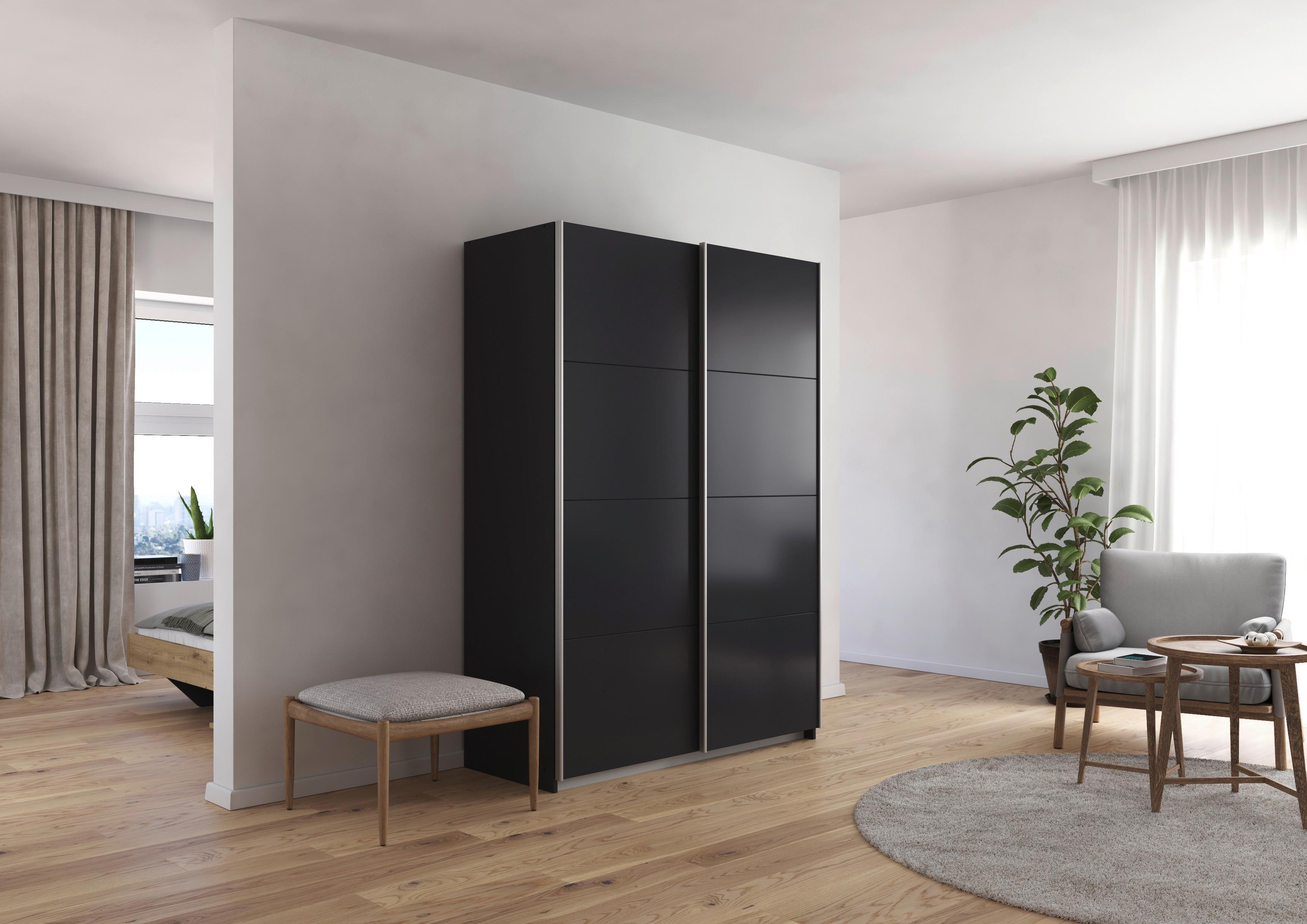 Ormar S Kliznim Vratima Subito - boje grafita/boje aluminija, Moderno, drvni materijal/metal (136/197/61cm) - Modern Living