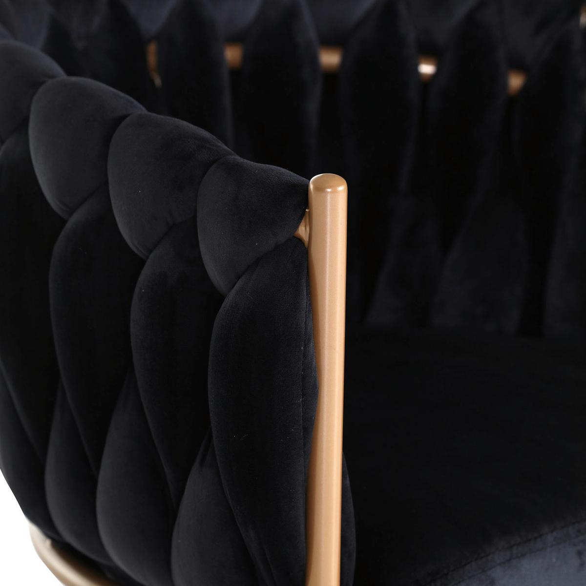 Armlehnstuhl Weavy in Schwarz/Gold - Goldfarben/Schwarz, Design, Textil/Metall (60/78/55cm) - Mömax