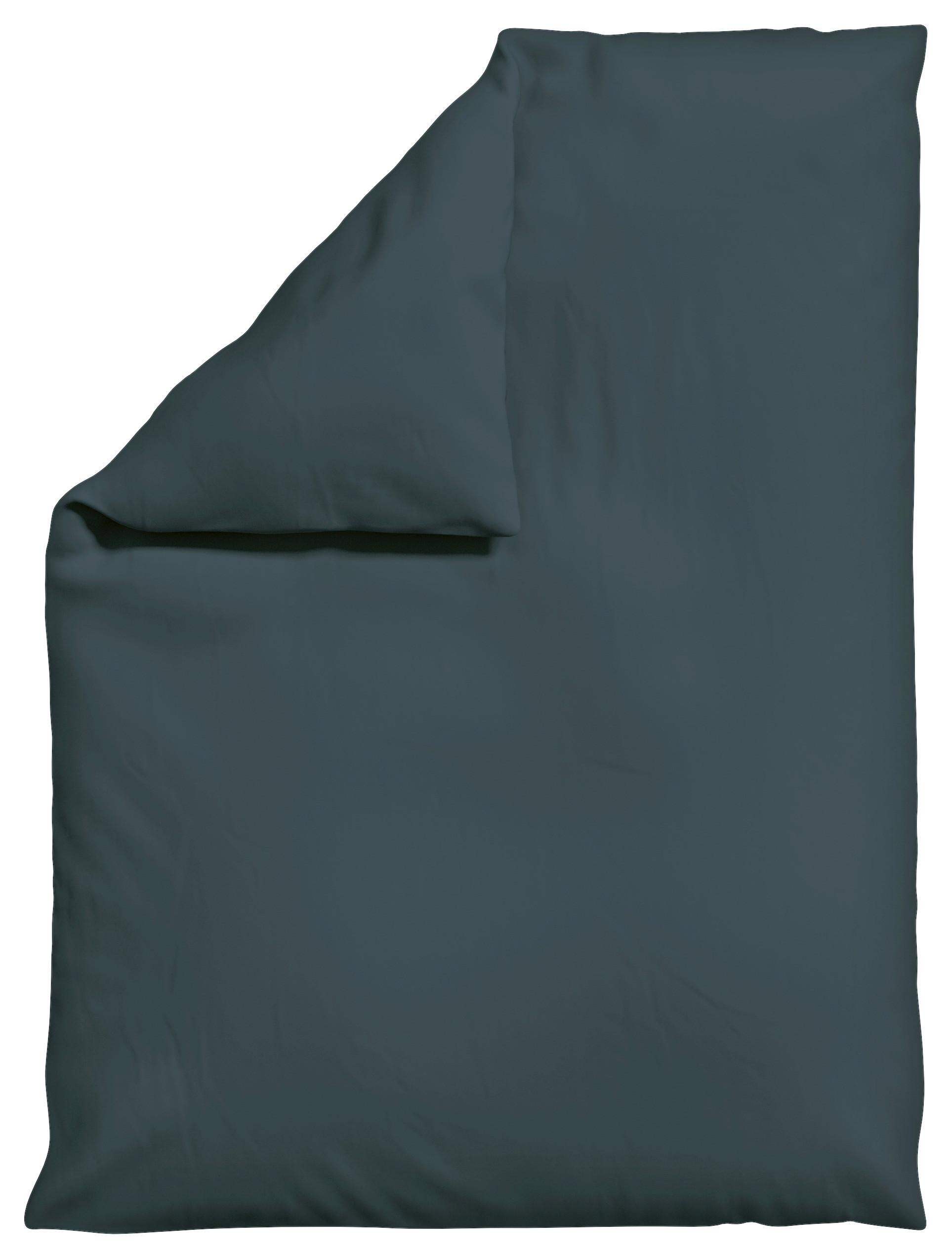 Bettdeckenbezug Woven Satin Dunkelgrau ca. 155x220cm - Dunkelgrau, Basics, Textil (155/220cm) - Schlafgut