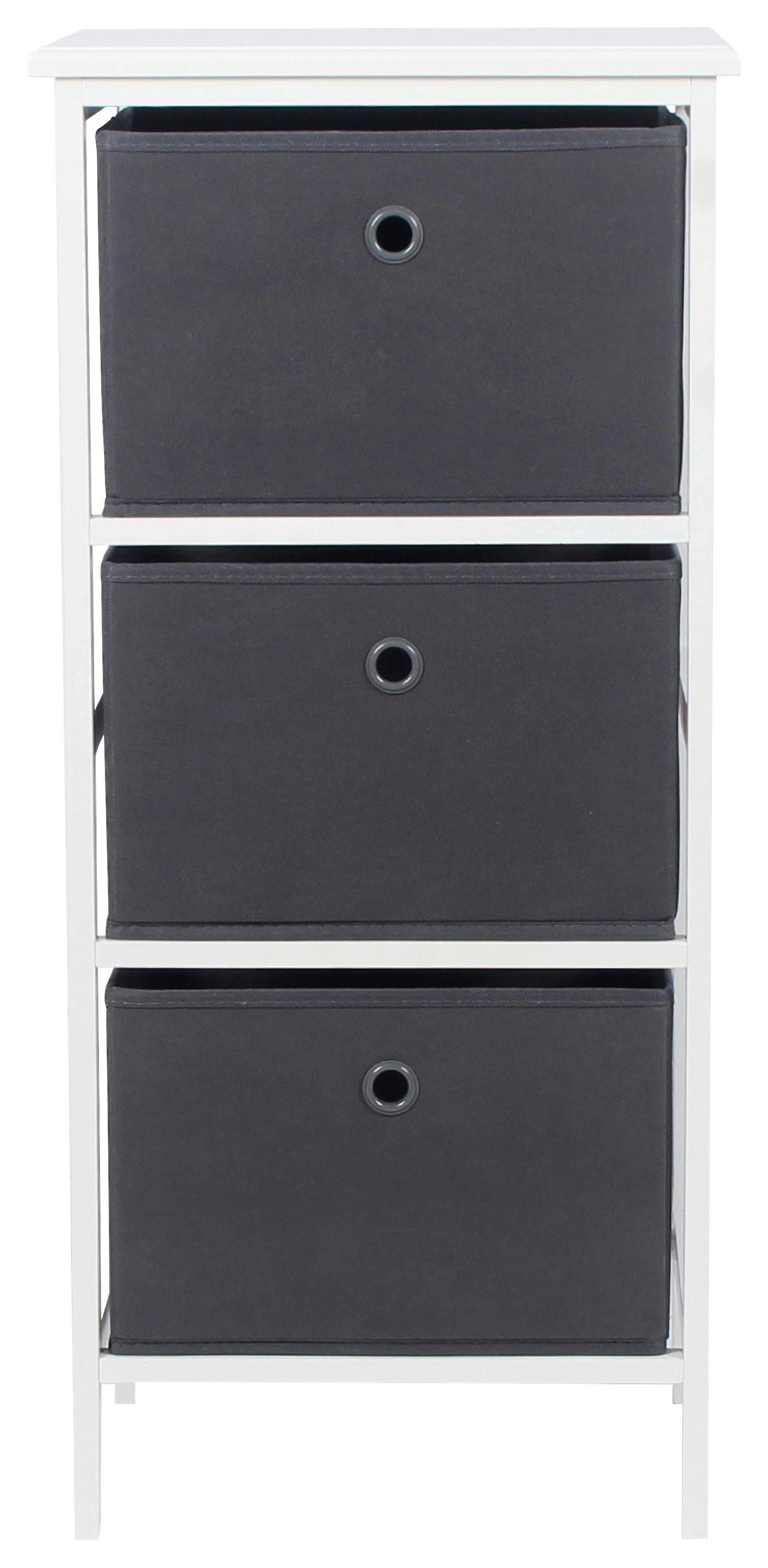 Etajeră OLIVER 2 - alb/gri, Modern, hârtie/lemn (37/80/30cm) - Modern Living