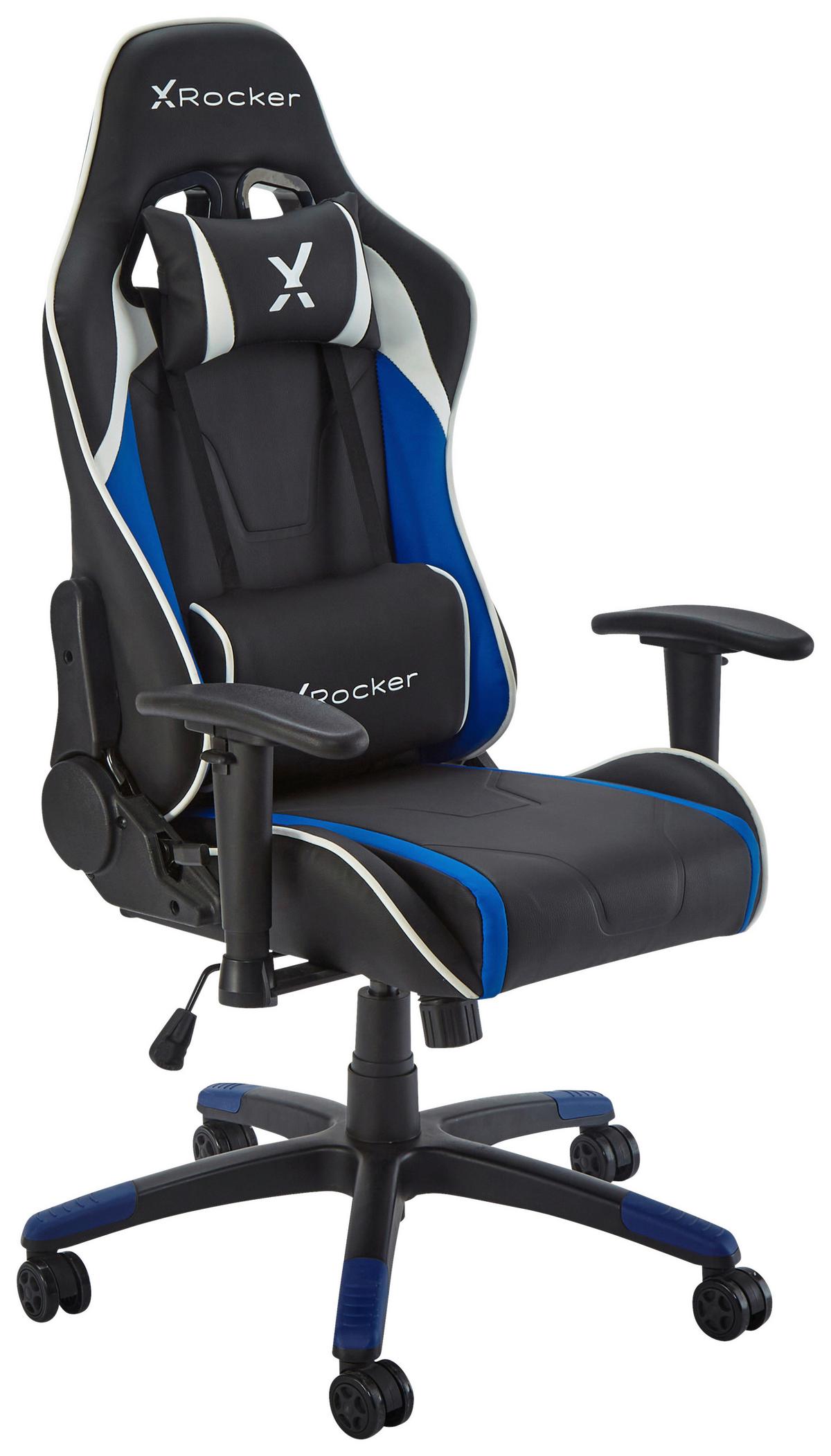 Gamingsessel Agility ca. 55x113x62,5cm Blau/Schwarz - Blau/Schwarz, MODERN, Kunststoff/Textil (55/113/62,5cm) - X Rocker
