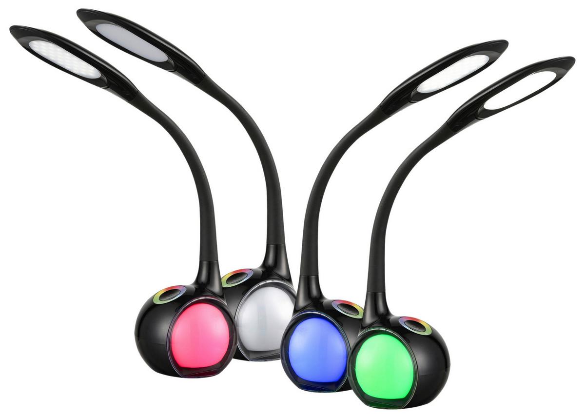 Lampă de birou cu LED Nihat - negru/transparent, Modern, plastic/metal (max 30/13,5/max 53cm) - Mömax