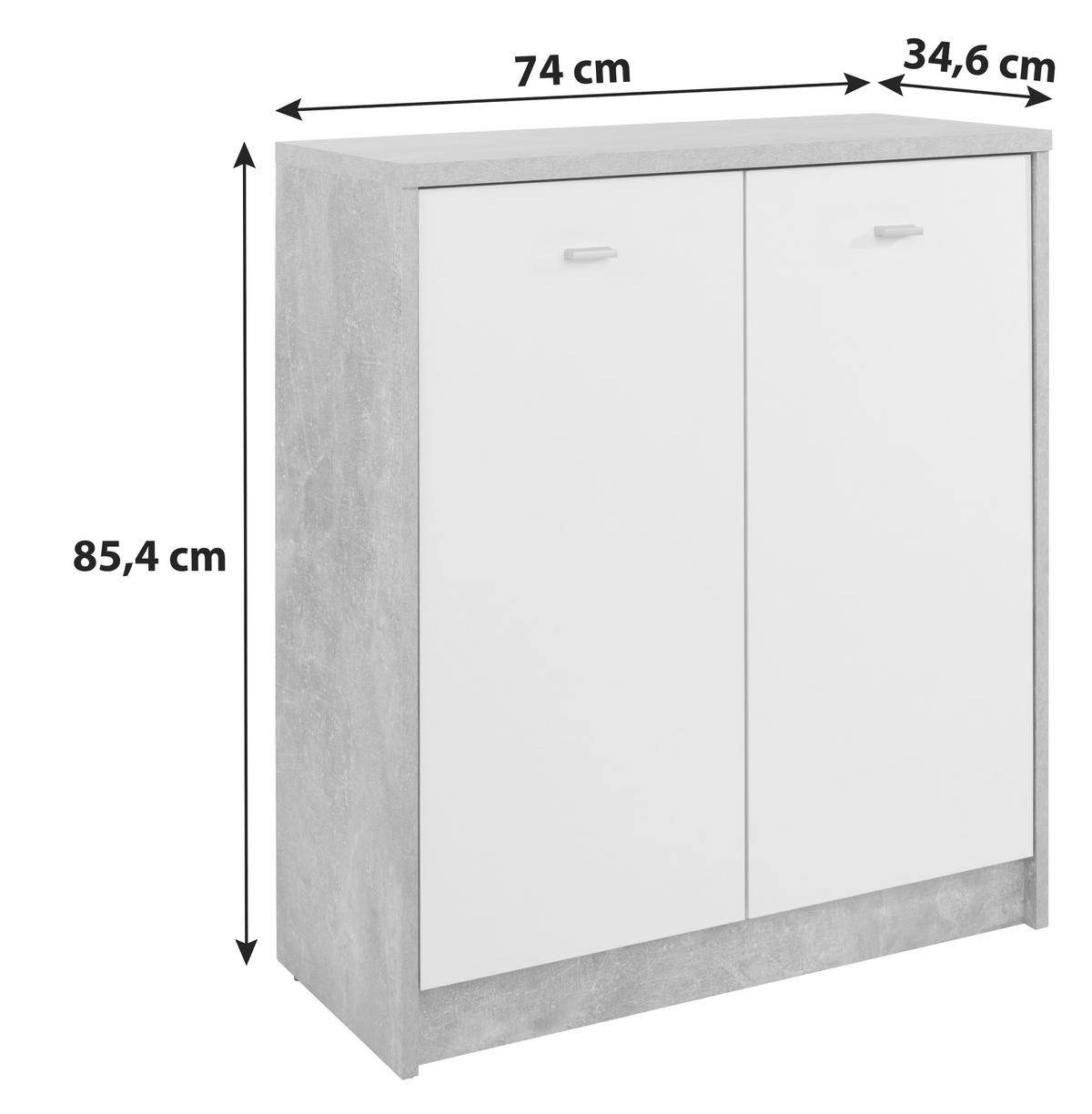 Komoda 4-you New, Siva, Bela - barve kroma/siva, Moderno, umetna masa/leseni material (74/85,4/34,6cm) - Mömax