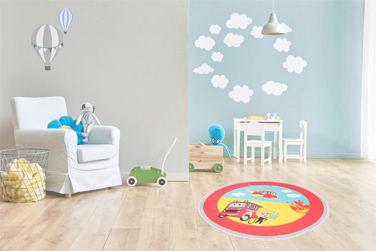 Kinderteppich Playground 400 Multi 160 Rund - Multicolor, Basics, Textil (160cm) - Kayoom