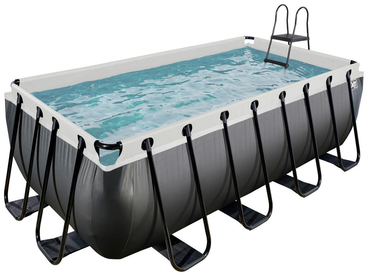 Bazen Exit Black Pool, Črpalka S Peščenim Filtorm, 400x200cm - črna, Konvencionalno, kovina (400/200/122cm) - EXIT Toys