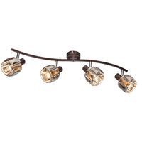 Spotlámpa Indiana 4 Égős - bronz/króm, Üveg/fém (70/31.5/18cm)