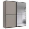 Schwebetürenschrank Ulm Beige/Greige - Greige/Beige, Glas/Holzwerkstoff (135/198/65cm) - Mömax