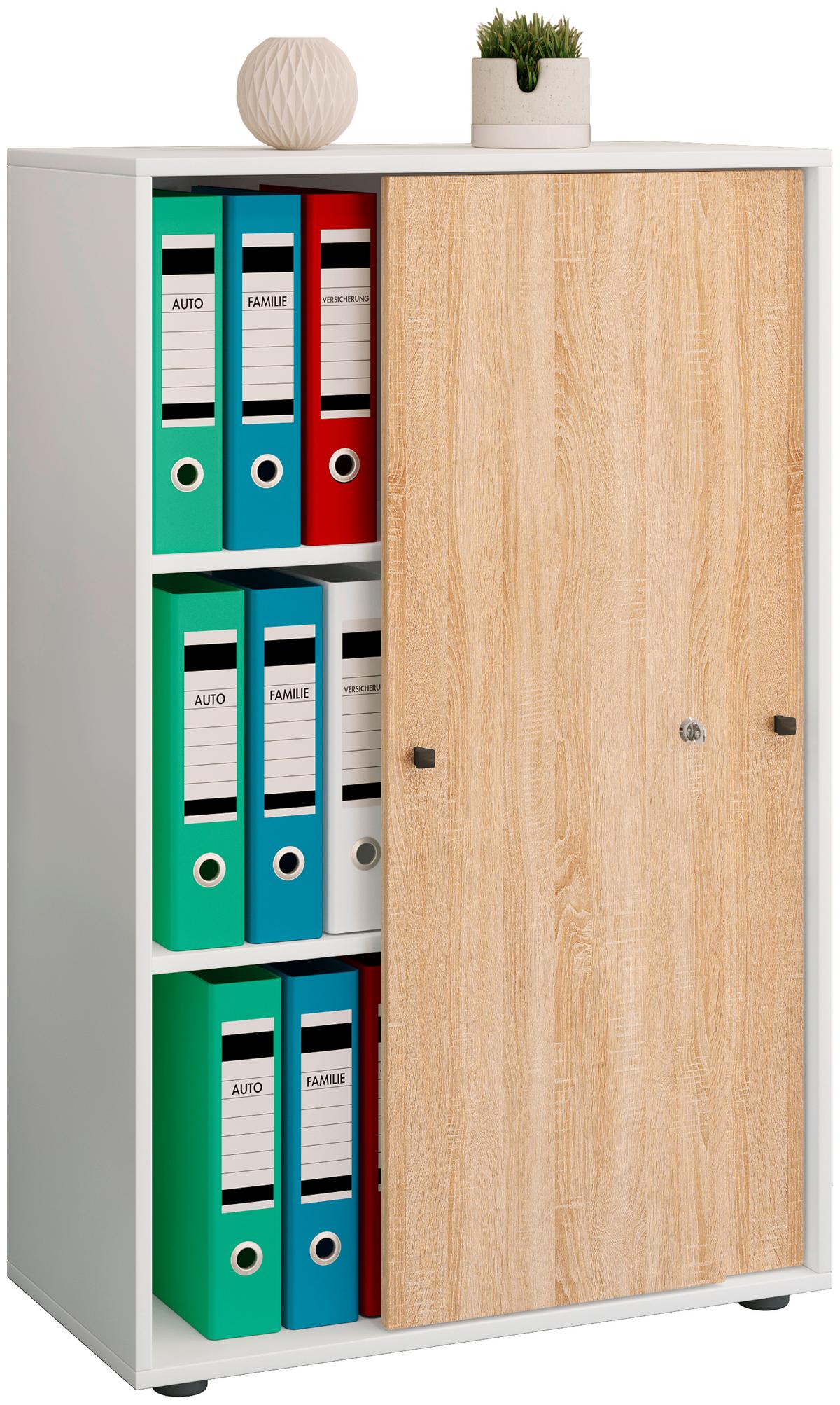 AKTENSCHRANK LONA XL - Weiss/Sonoma Eiche, Design, Holzwerkstoff (70/110/39cm) - MID.YOU