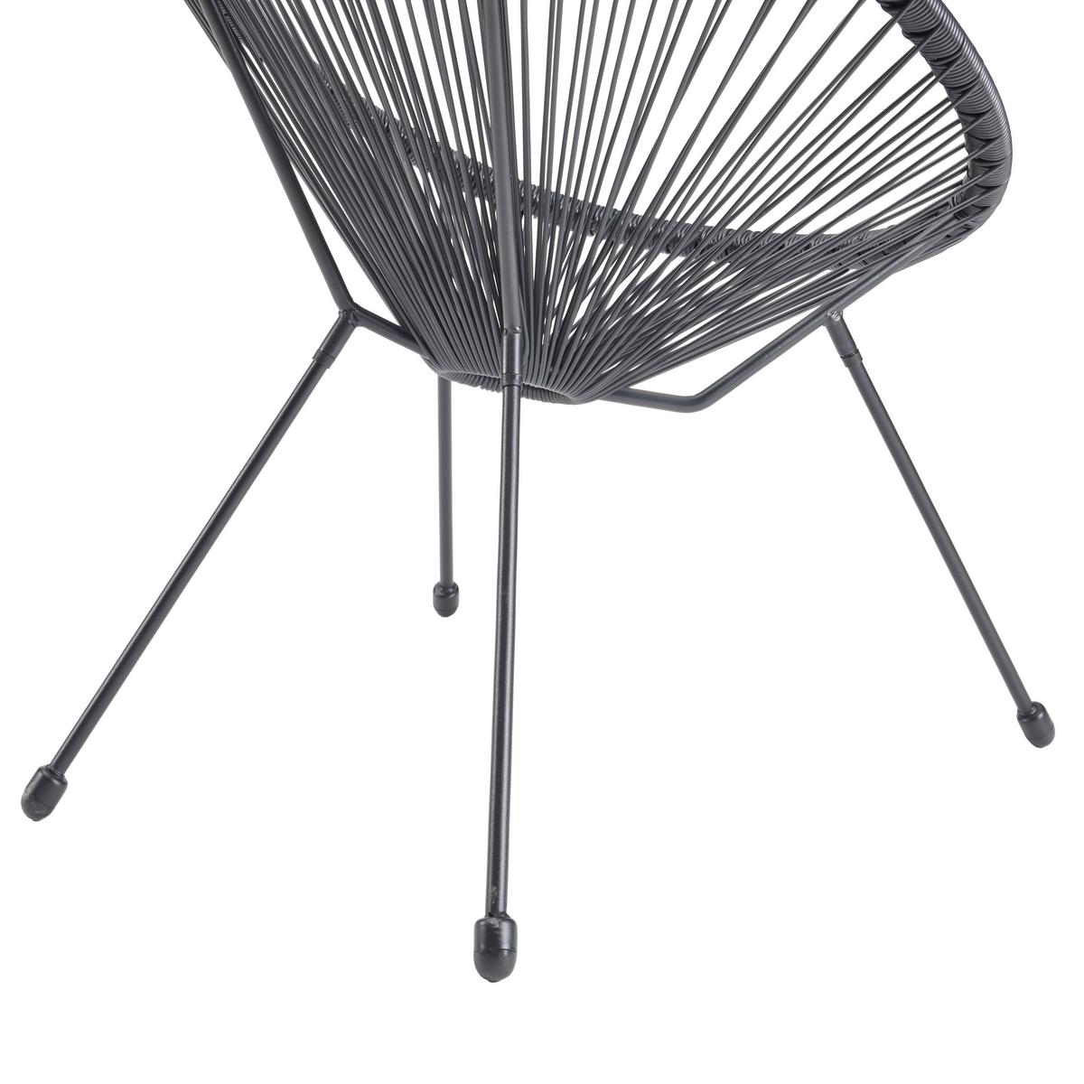 OGRODOWY FOTEL RELAKSACYJNY UNO - czarny, Modern, tworzywo sztuczne/metal (71/82/81cm) - Mömax