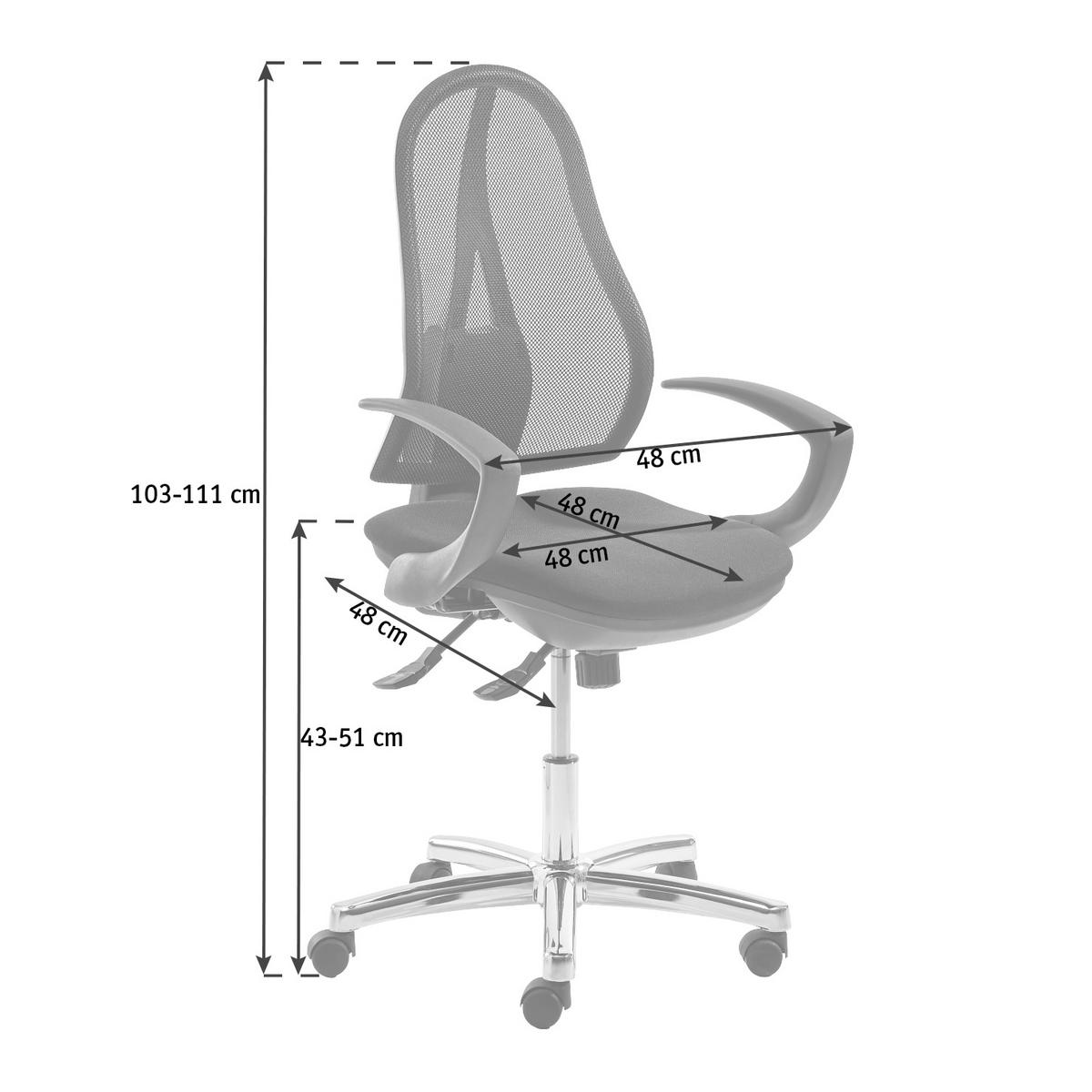 KRZESŁO OBROTOWE OPEN POINT P SOMO - czarny, Design, tworzywo sztuczne/metal (48/103-111/48cm) - Topstar