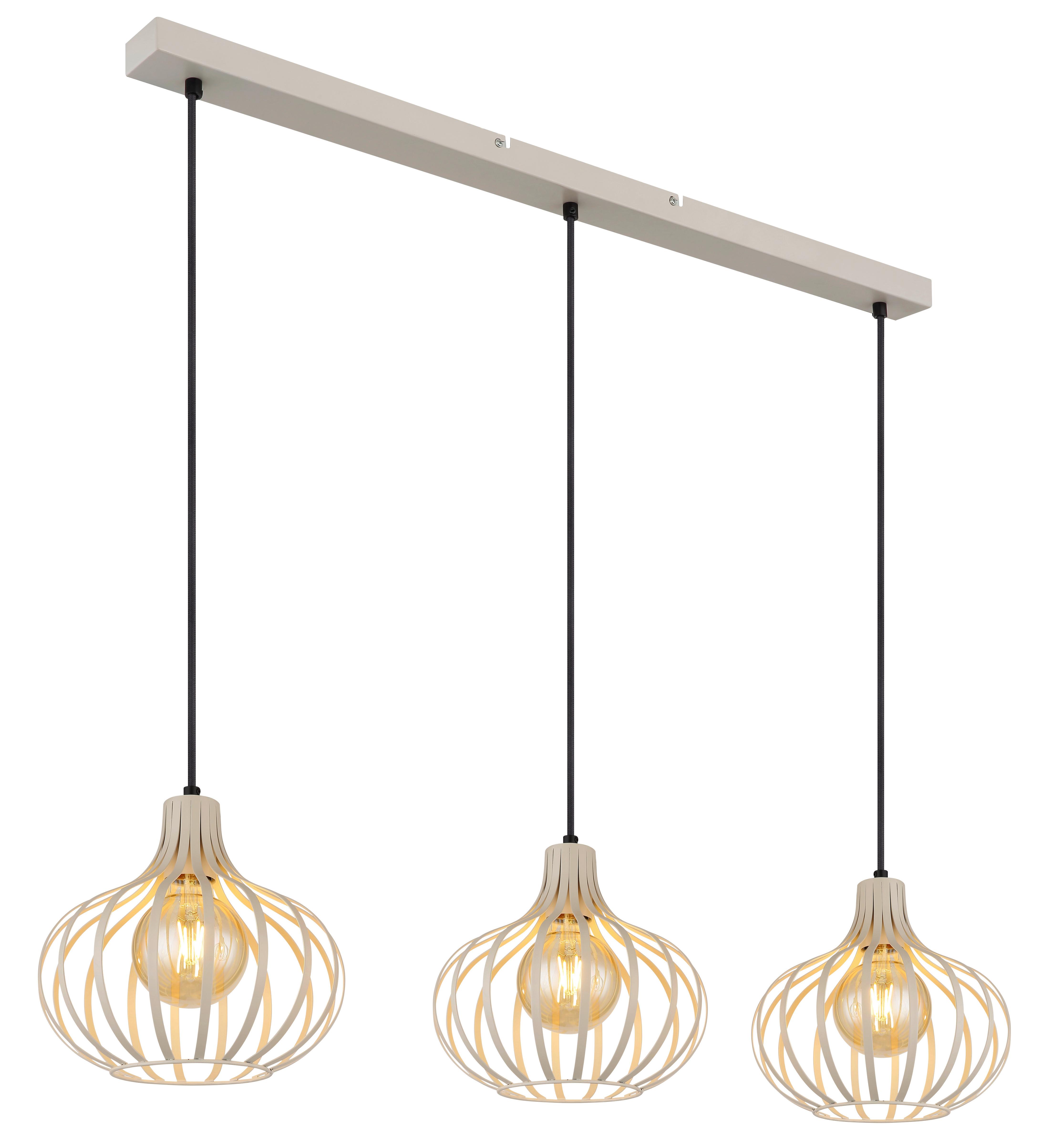 LAMPA WISZĄCA 33370319 MATEO - kremowy/czarny, Basics, metal/tkanina (103/25/150cm) - Globo