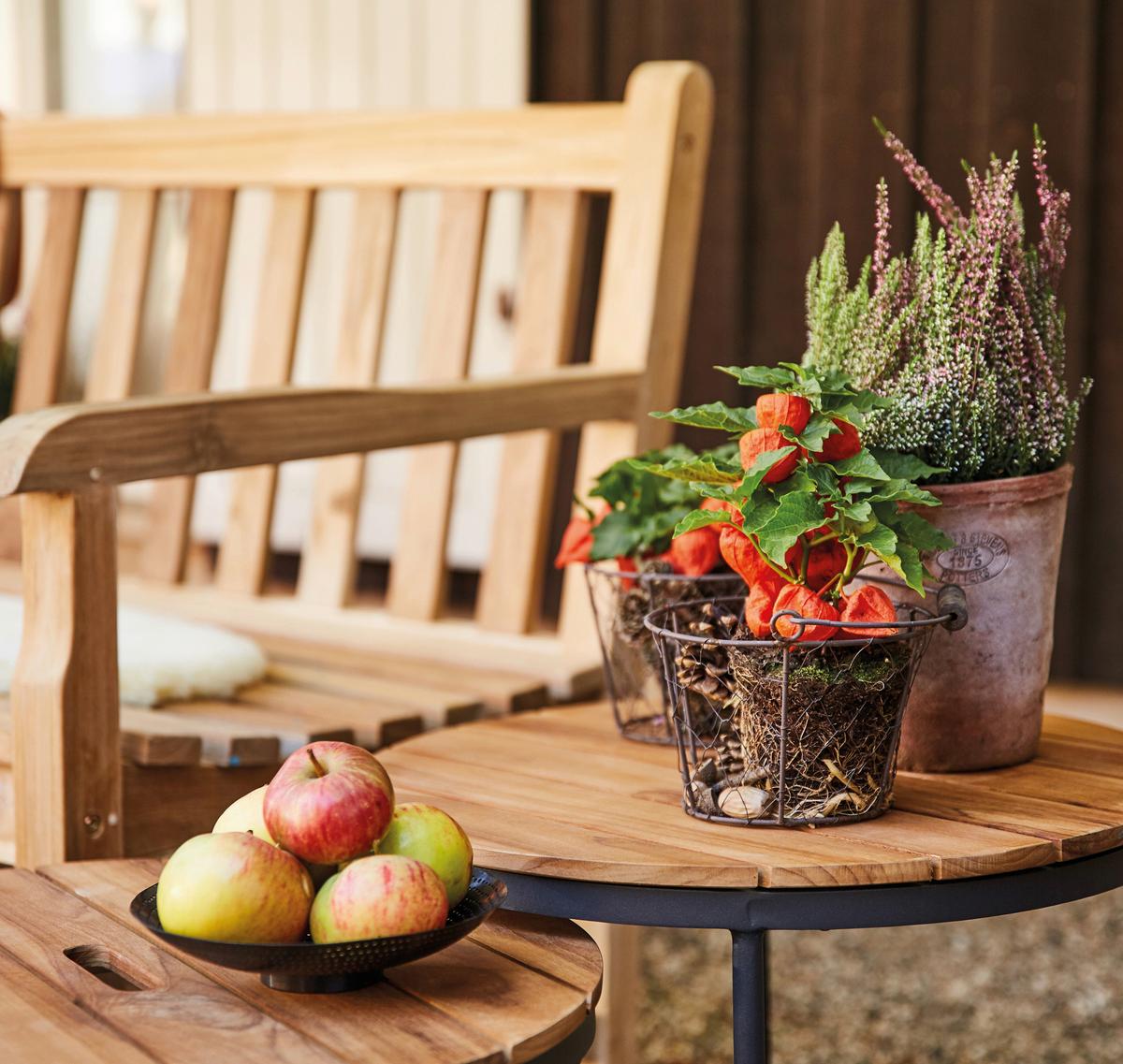 GARTENBEISTELLTISCH H16597 - Anthrazit/Teakfarben, MODERN, Holz/Metall (50/50/40cm) - Siena Garden