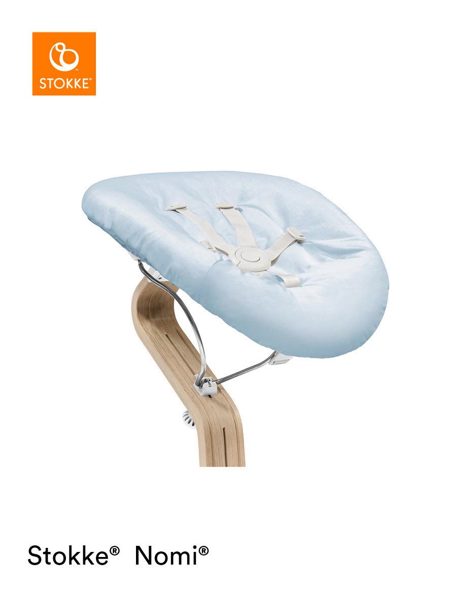 NOSIDEŁKO DO WYSOKIEGO KRZESŁA 625904 NOMI NEWBORN ZESTAW - biały/szary, Basics, tworzywo sztuczne/tkanina (40/40/65cm) - Stokke