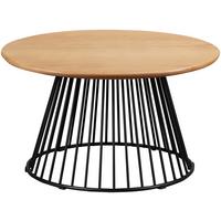 Couchtisch Nica Schwarz/Eichefarben - Eichefarben/Schwarz, MODERN, Holz/Metall (70/70/40cm) - Mömax