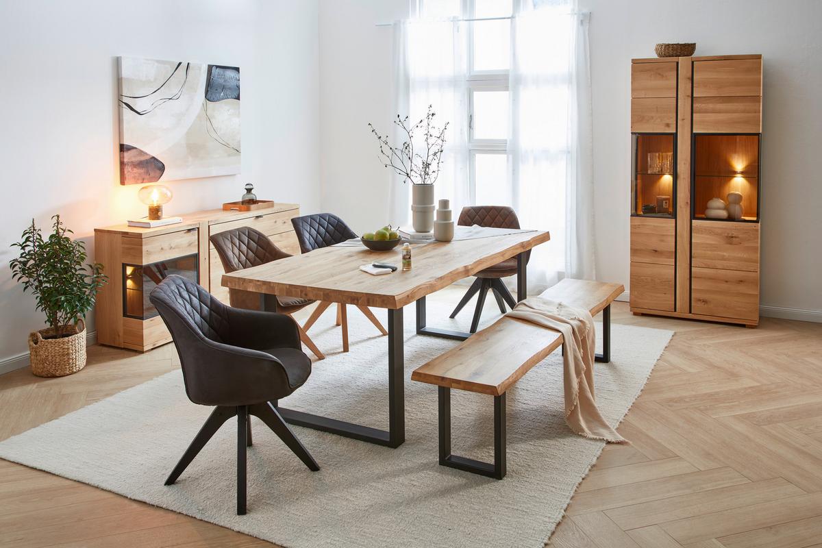 ŁAWKA COUNTRY -EXKLUSIV- - kolor dębowy/czarny, Natur, metal/drewno (180/44/40cm) - Landscape