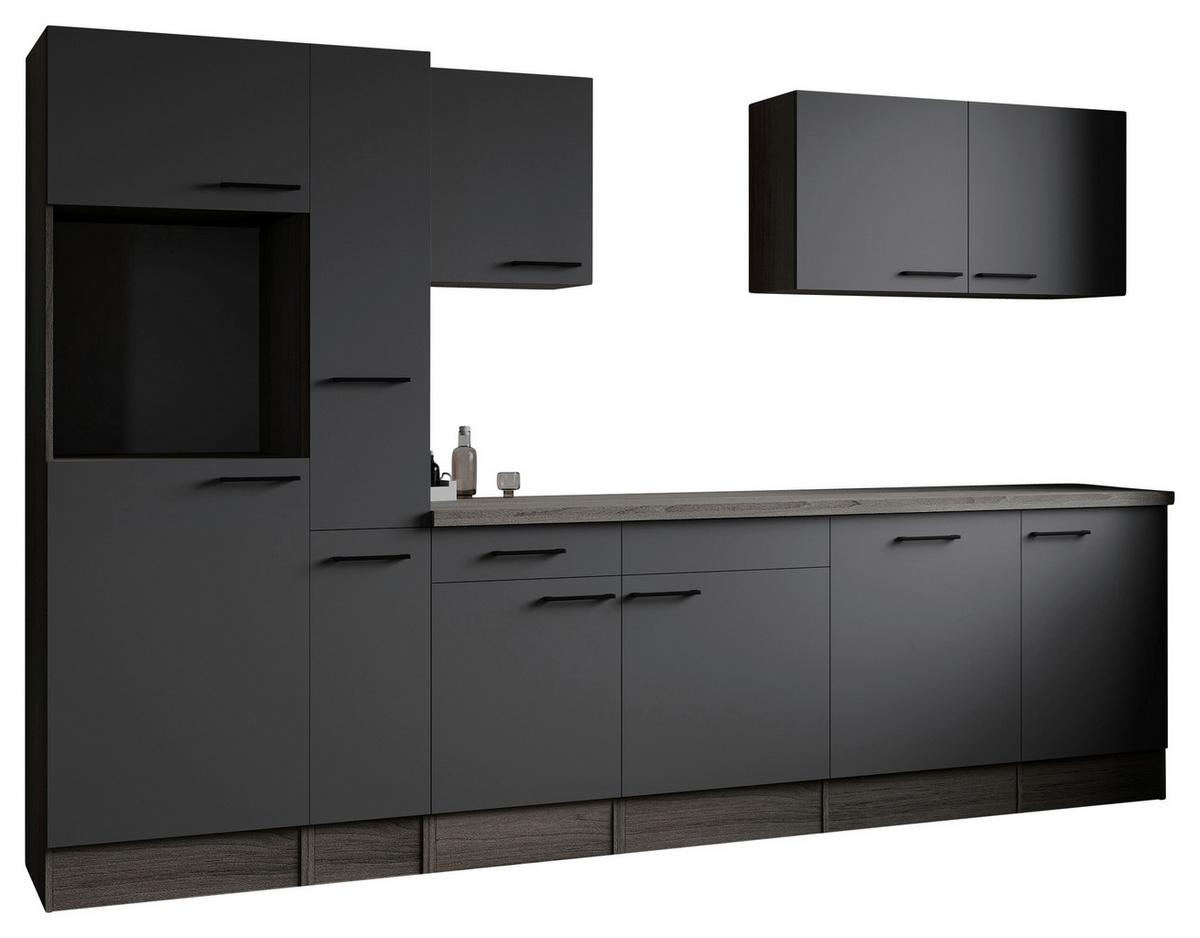 Kuhinjski Blok Brez Aparatov Oliver, 310cm - črna/siva, Design, kovina/leseni material (310cm) - Respekta