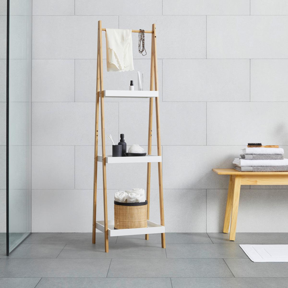 Regal Mirella Weiß/Naturfarben MDF - Naturfarben/Weiß, MODERN, Naturmaterialien/Holzwerkstoff (43/160/40cm) - Bessagi Home