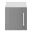 Aufsatzschrank Grau Hochglanz/Weiß - Edelstahlfarben/Weiß, MODERN, Holzwerkstoff/Metall (30/32/57cm) - MODERN LIVING