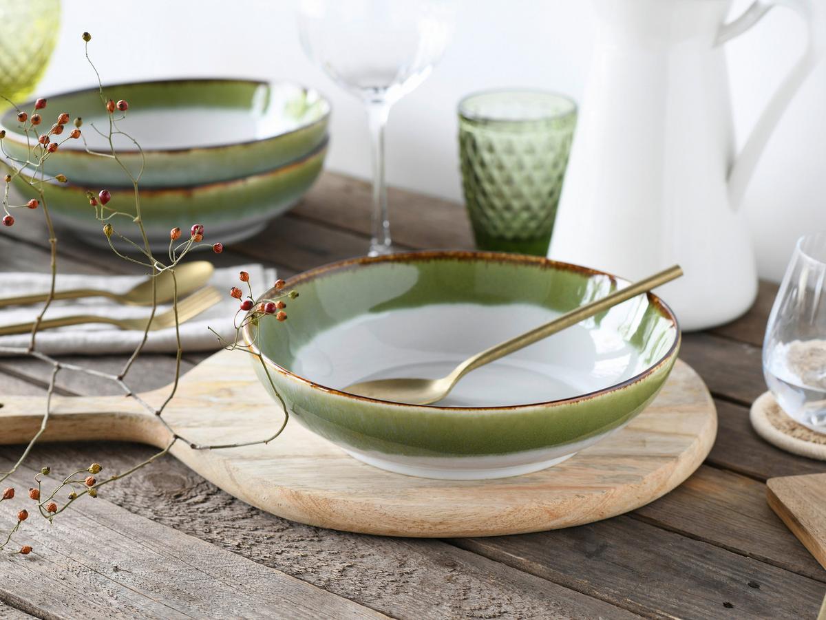 Set Posod Cascade Green, 4-Delni - zelena/bela, Design, keramika (22,5cm) - Creatable