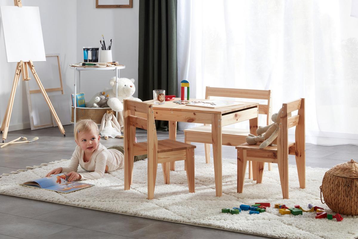 Kindersitzbank in Naturfarben - Naturfarben, KONVENTIONELL, Holz (50/55/31cm) - Mömax