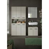 Badezimmer Ice Kaschmir 3-teilig - Kaschmir/Schwarz, Trend, Glas/Holzwerkstoff (150cm) - MID.YOU