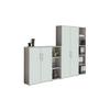 Aktenschrank Office Edition Sw Set 4 Grau/Weiß - Weiß/Grau, MODERN, Holzwerkstoff (257/186/33cm) - MID.YOU