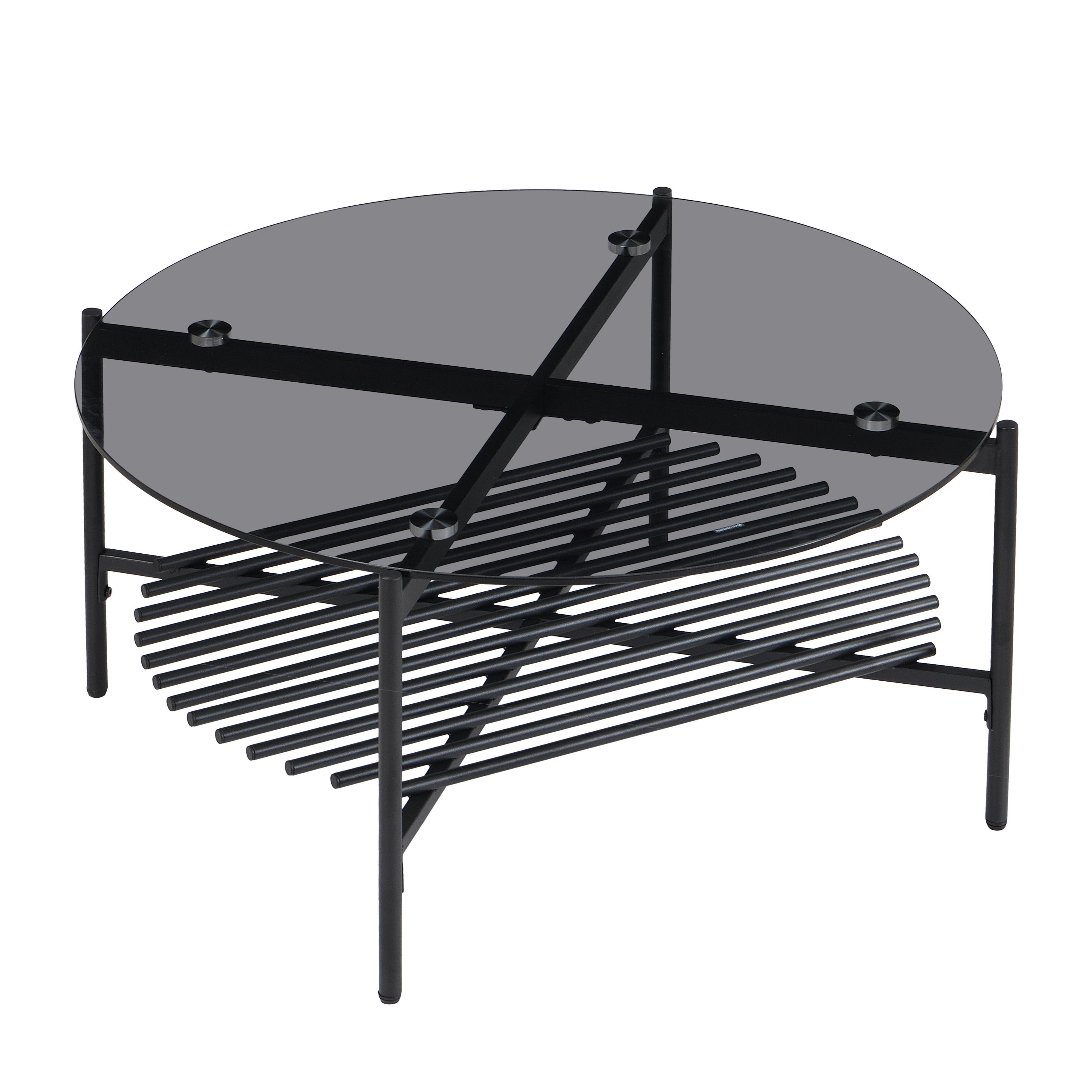 Couchtisch Wl7.320 - Schwarz, Design, Glas/Metall (80/80/40cm) - MID.YOU