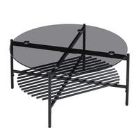 Couchtisch Wl7.320 - Schwarz, Design, Glas/Metall (80/80/40cm) - MID.YOU