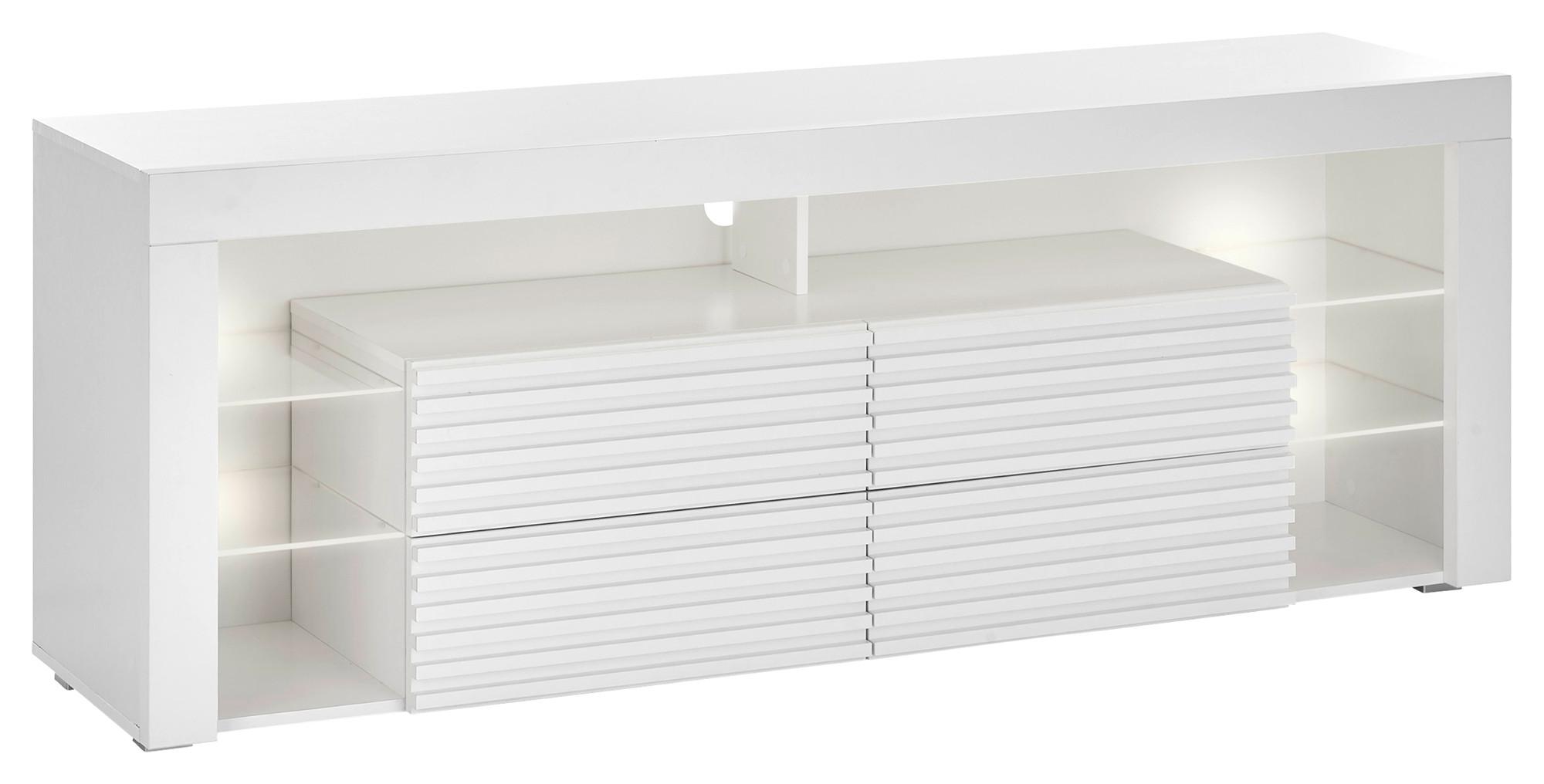 Tv Komoda Goal 2.0 - bijela, Moderno, staklo/drvni materijal (180/67/44cm) - Modern Living