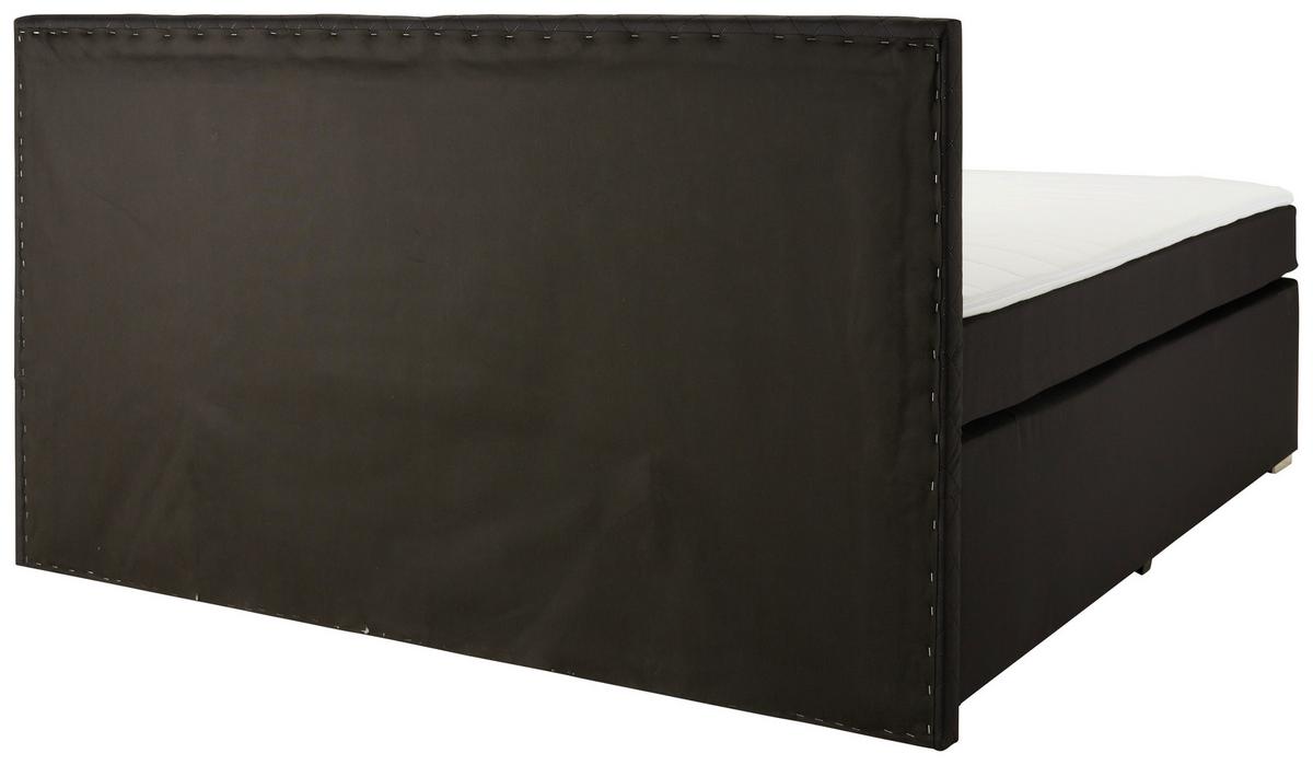 Boxspringbett Mali New Schwarz ca. 160x200cm - Chromfarben/Schwarz, KONVENTIONELL, Textil (160/200cm) - Based