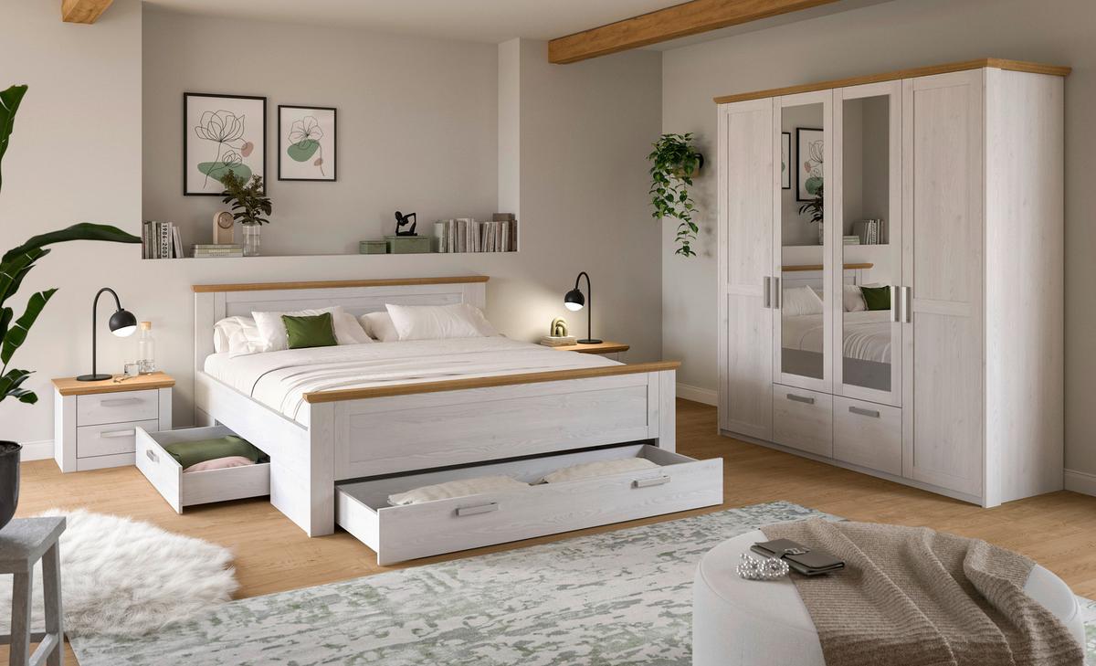 Schlafzimmer VERONA 4-teilig Lärchefarben, Eiche Artisan - Lärchefarben/Eiche Artisan, ROMANTIK / LANDHAUS, Holzwerkstoff - Livetastic