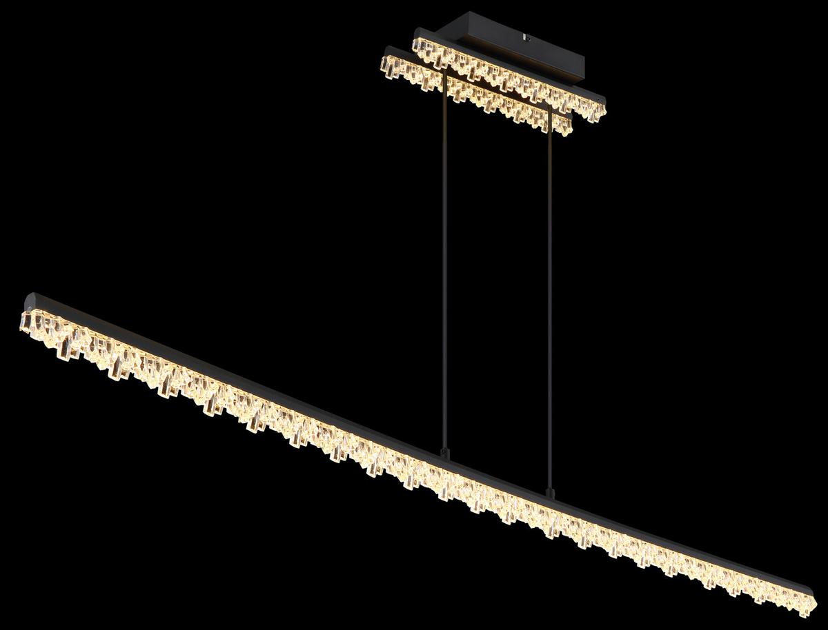 Led Viseća Svjetiljka Hilton - prozirno/crna, Design, metal/plastika (120/12,5/120cm) - Globo