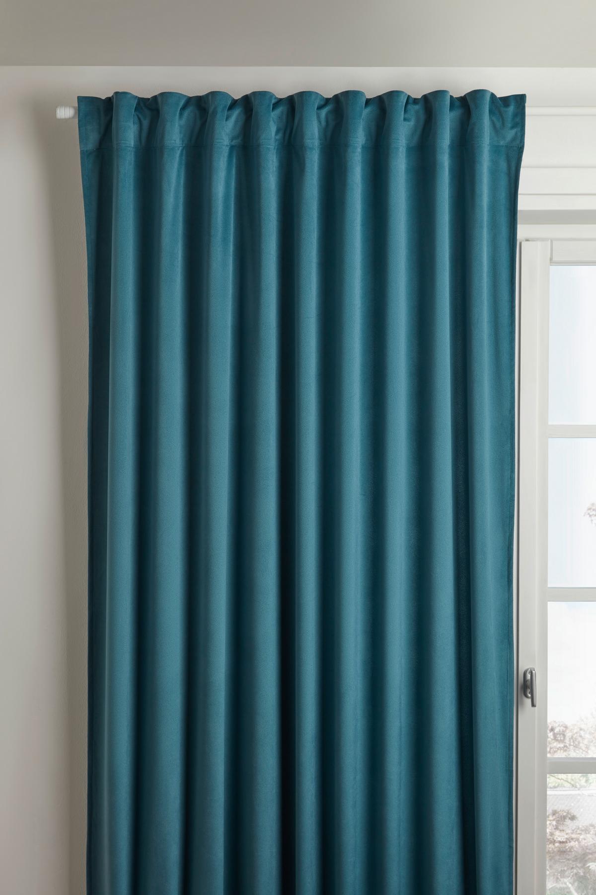 Fertigvorhang Bianca Samtoptik ca. 140x245cm - Jadegrün, KONVENTIONELL, Textil (140/245cm) - Modern Living
