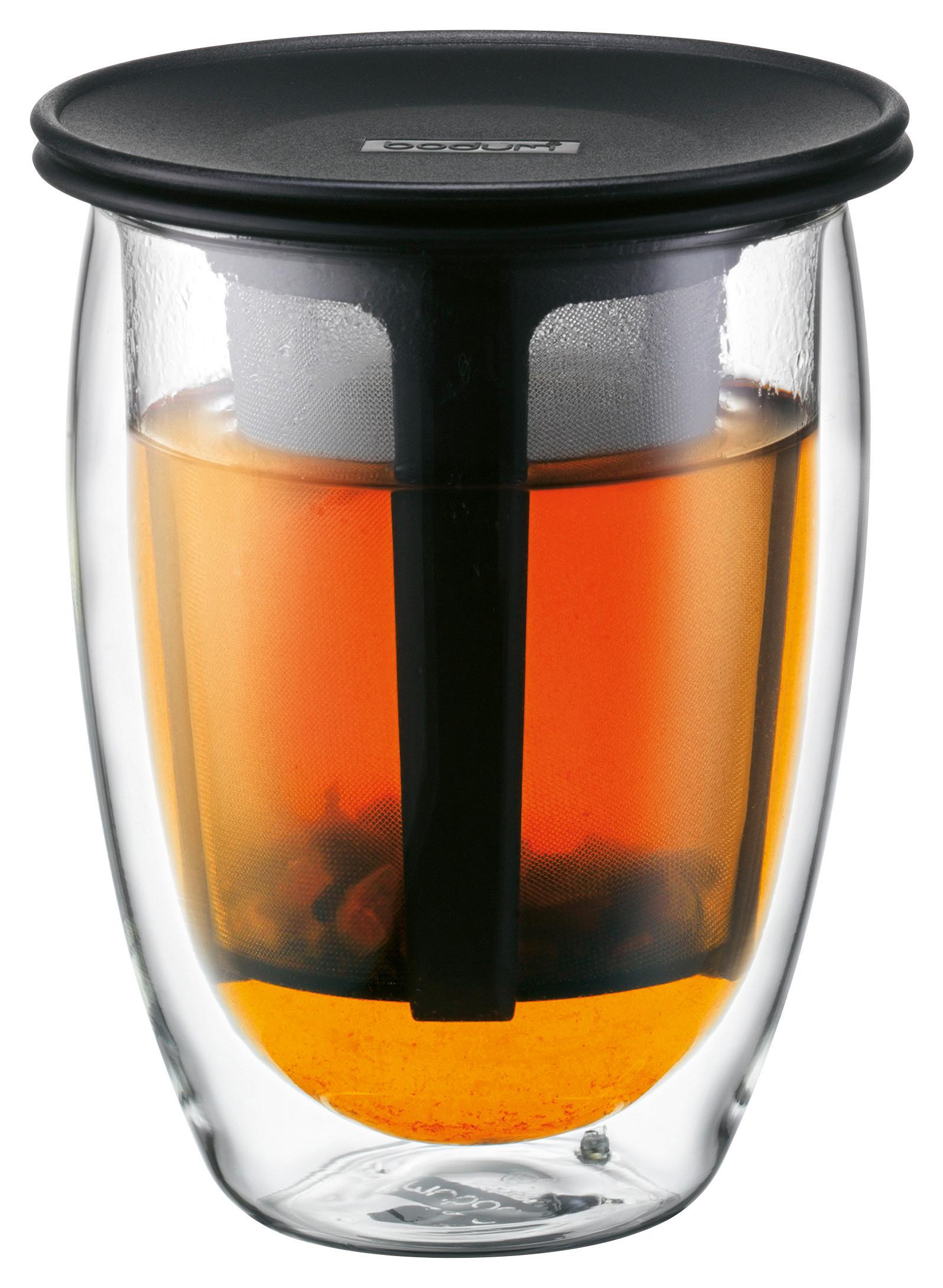 Teekanne Bodum-Tea for One Schwarz ca. 0,35l - Schwarz, KONVENTIONELL, Glas (10/13/10cm) - Bodum