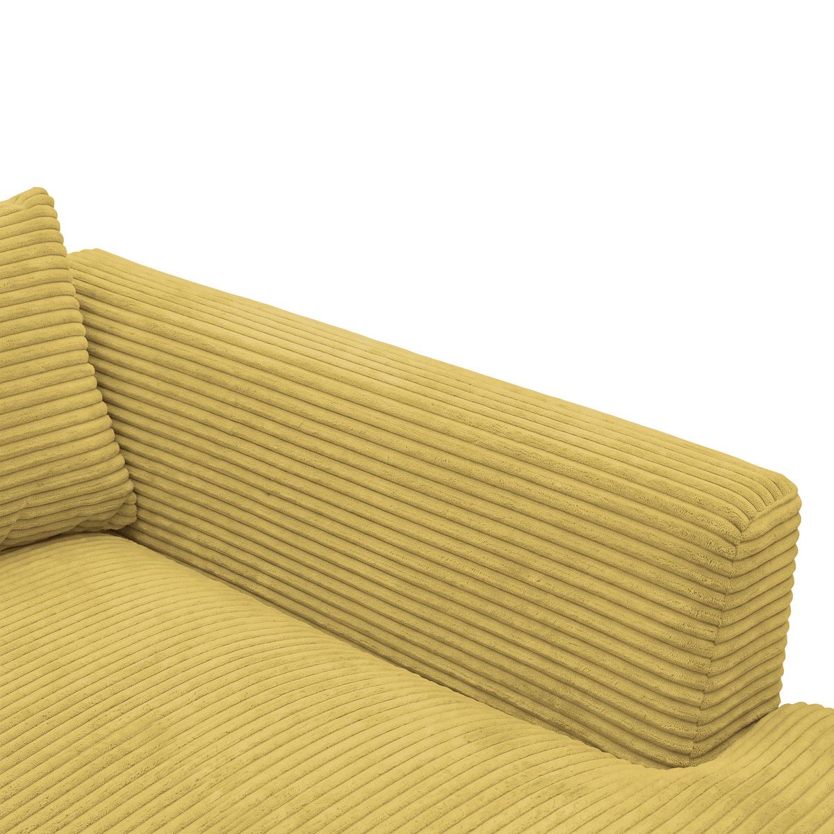 Ecksofa Pedro Senfgelb - Senfgelb/Schwarz, MODERN, Kunststoff/Textil (300/190cm) - Mömax
