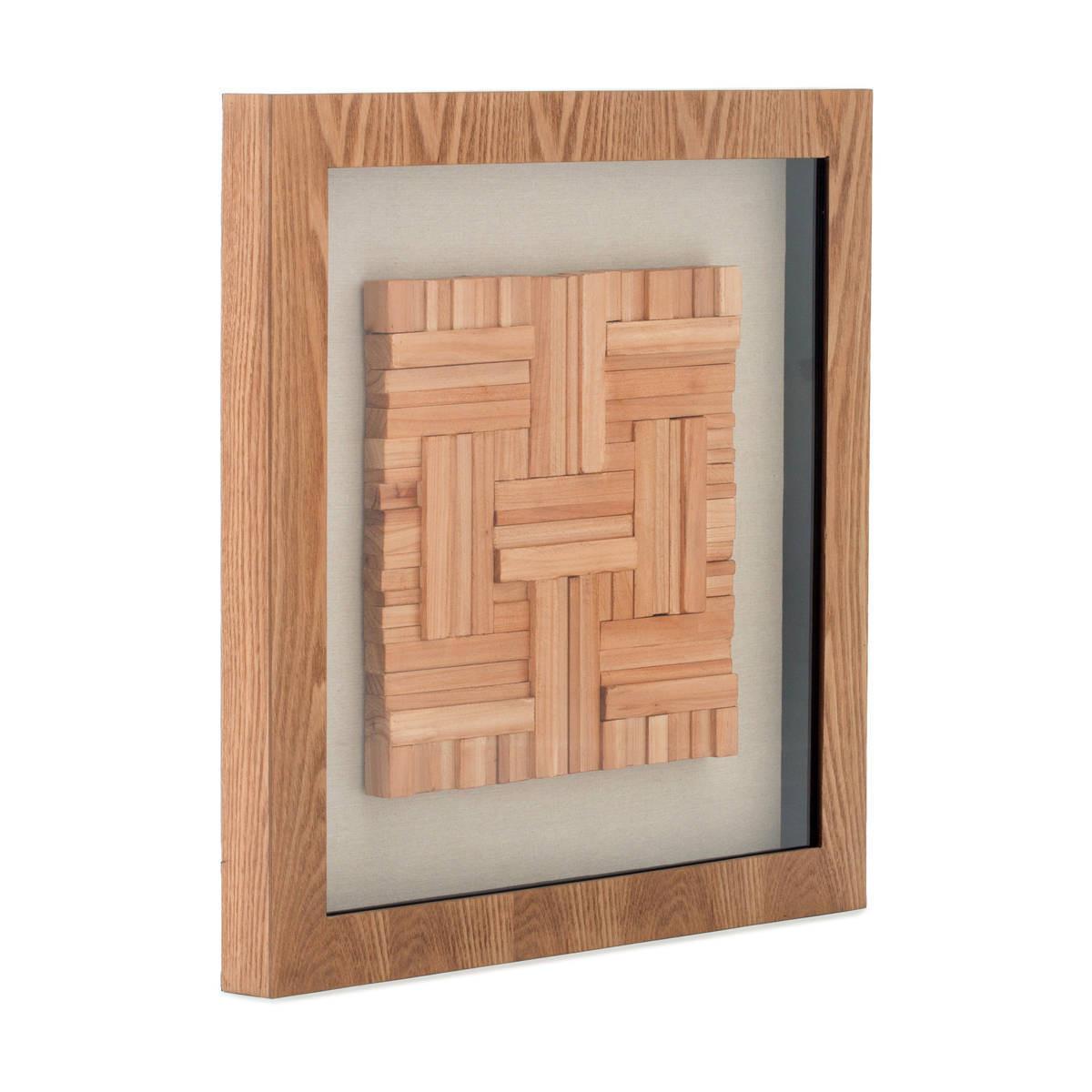 OBJEKTBILD HOLZKUNST CARRÉ - Weiss/Braun, Trend, Holz/Holzwerkstoff (60/60cm) - Kayoom