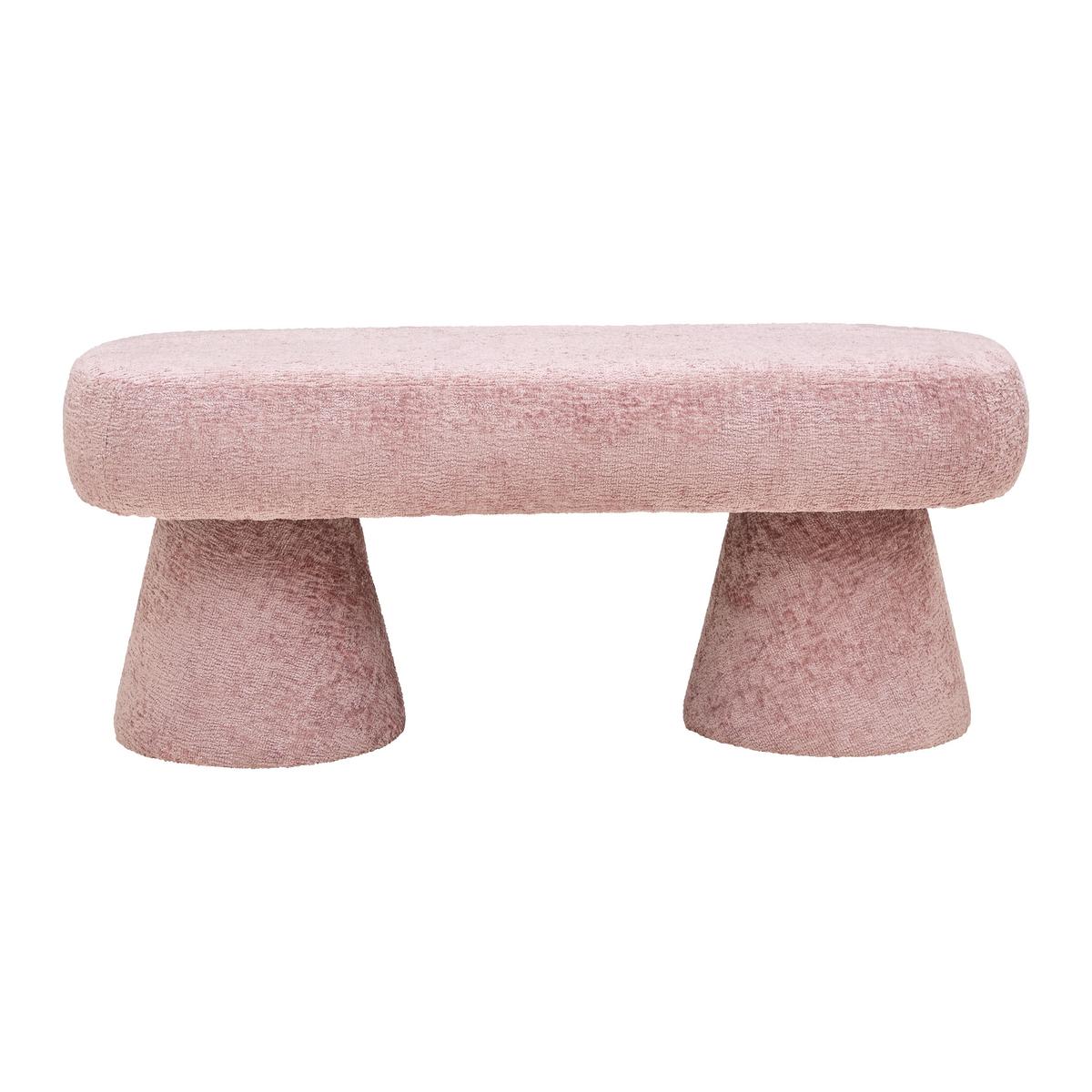 Sitzbank Monty Chenille Hellrosa - Rosa, ROMANTIK / LANDHAUS, Holzwerkstoff/Textil (98/37/40cm) - Premium Living