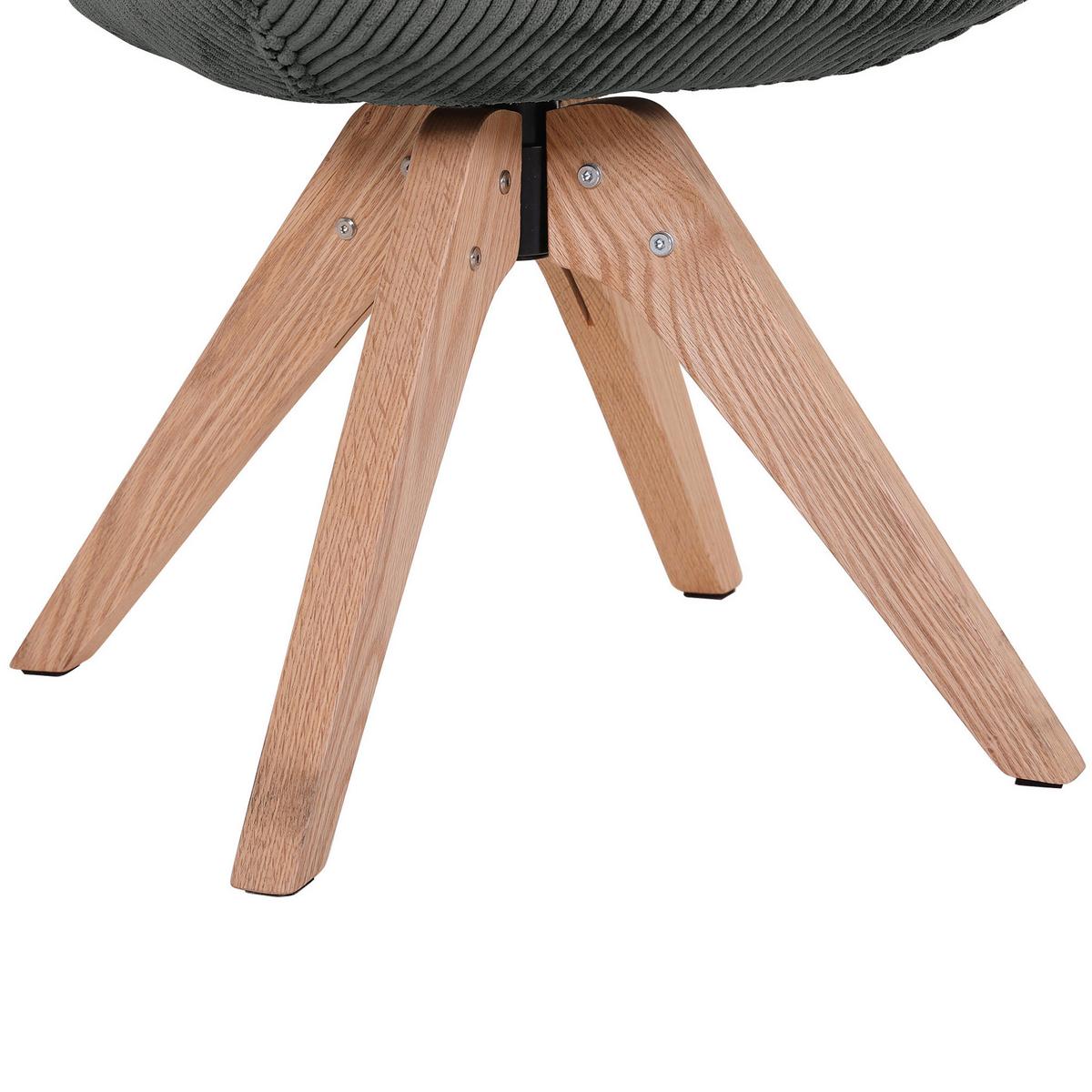 KRZESŁO Z PODŁOKIETNIKAMI EASY - kolor naturalny/ciemnoszary, Konventionell, tkanina/drewno (60/83/65cm) - Landscape