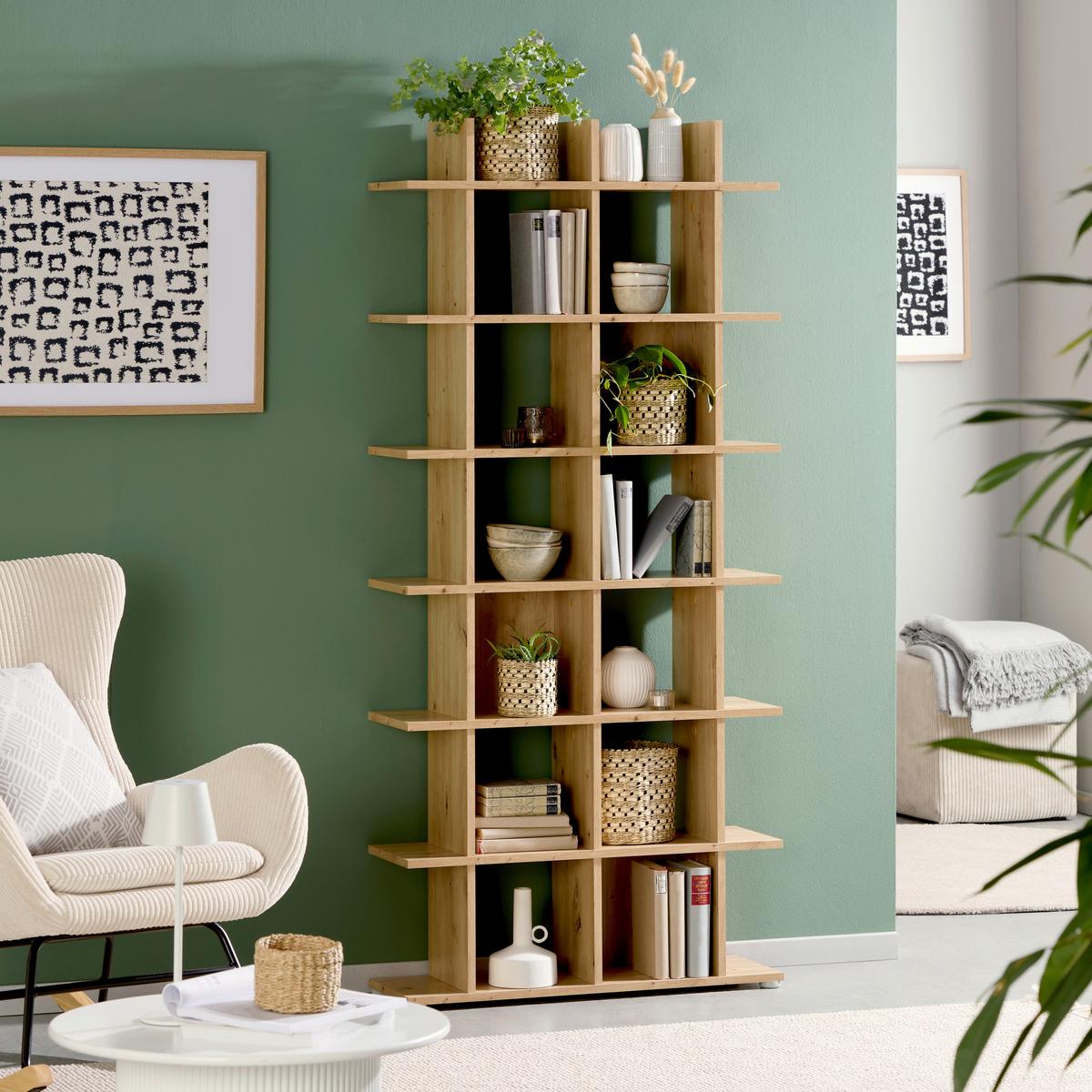 Polica Otto - hrast Artisan, Trend, drvni materijal (79,8/175,2/25,5cm) - Modern Living