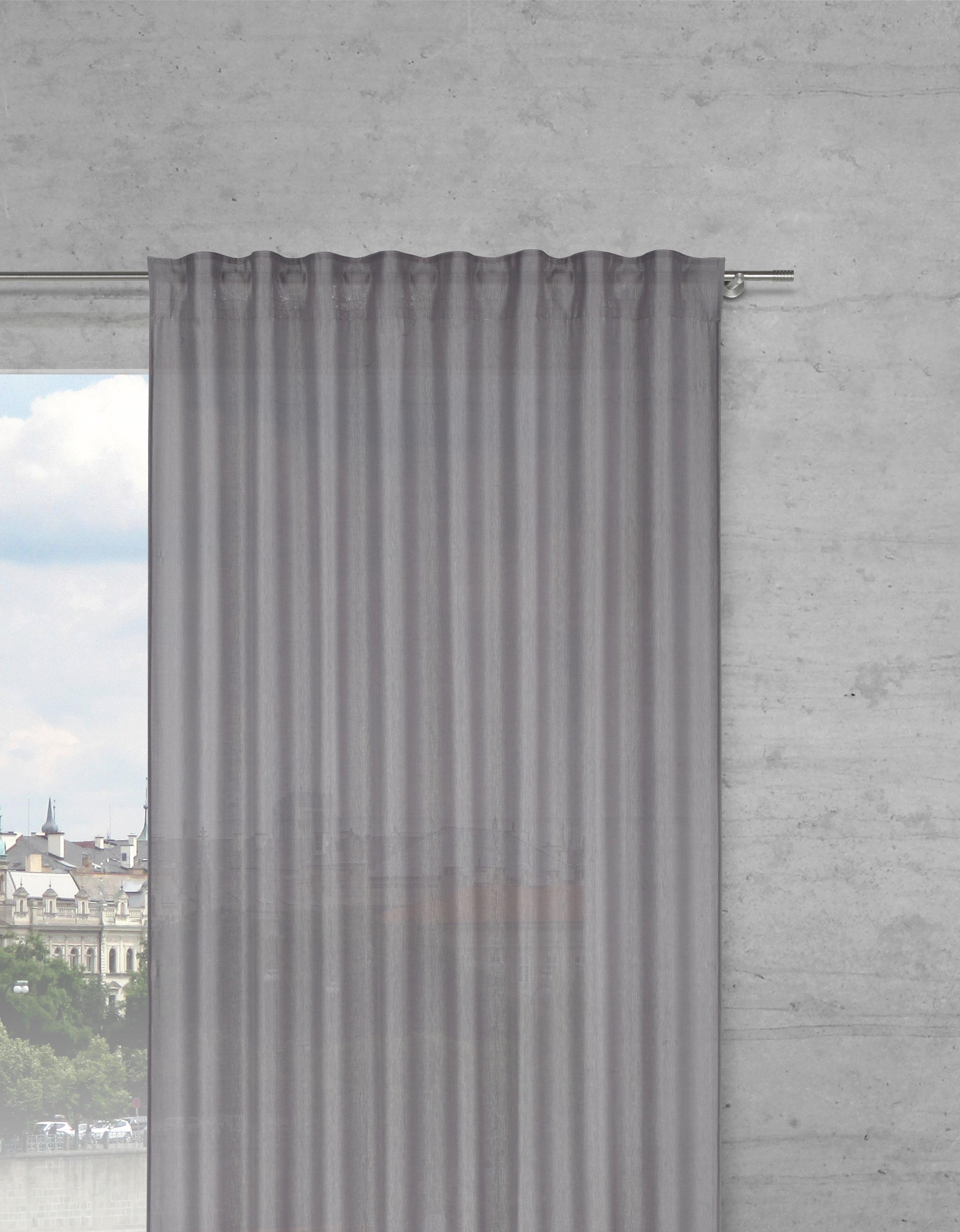 Készfüggöny Elisa 135/255cm - szürke, Konventionell, textil (135/255cm) - Premium Living